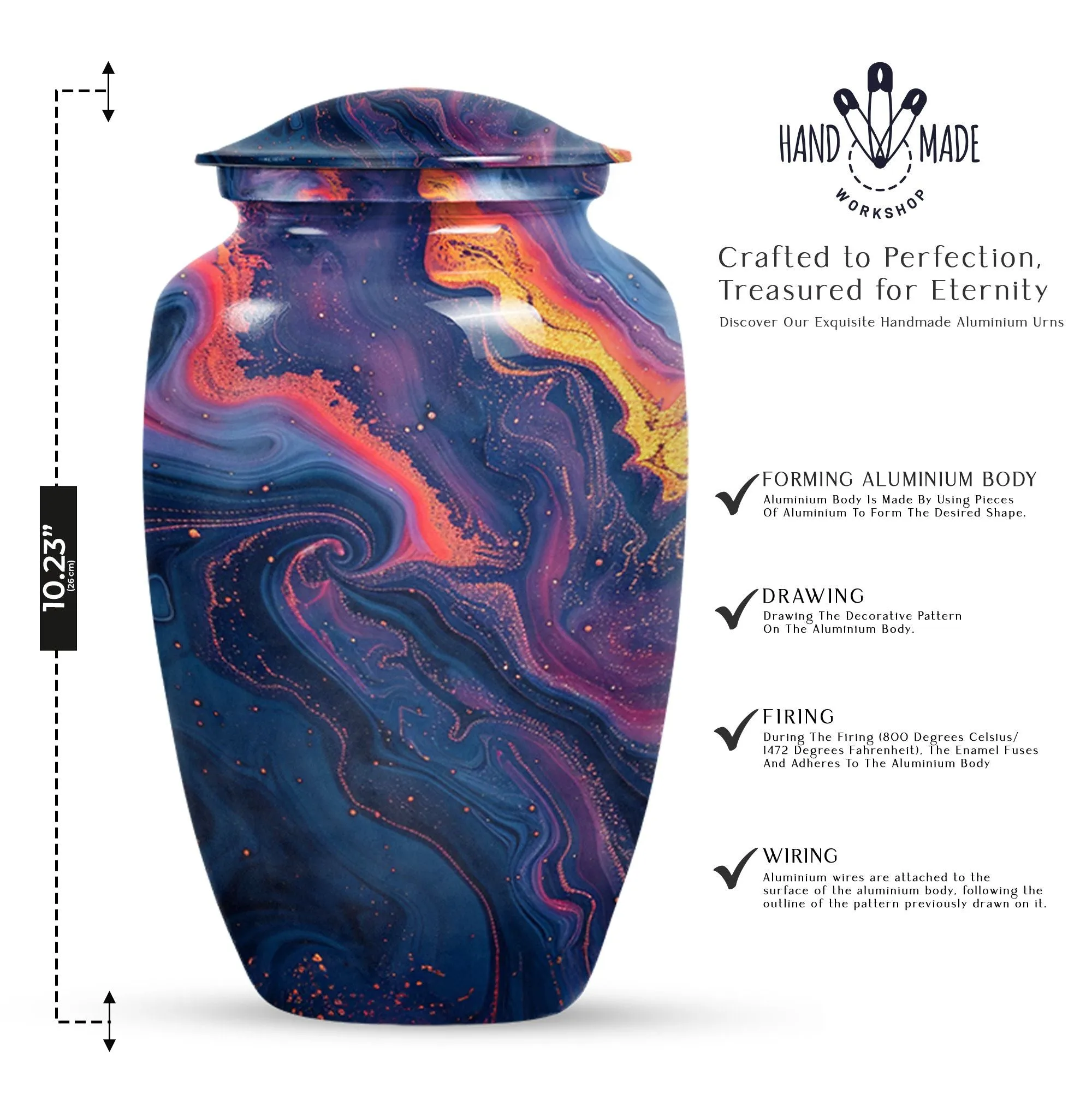 Pastel Swirl Urn: Unique Memorial Cremation Urn for Female Ashes