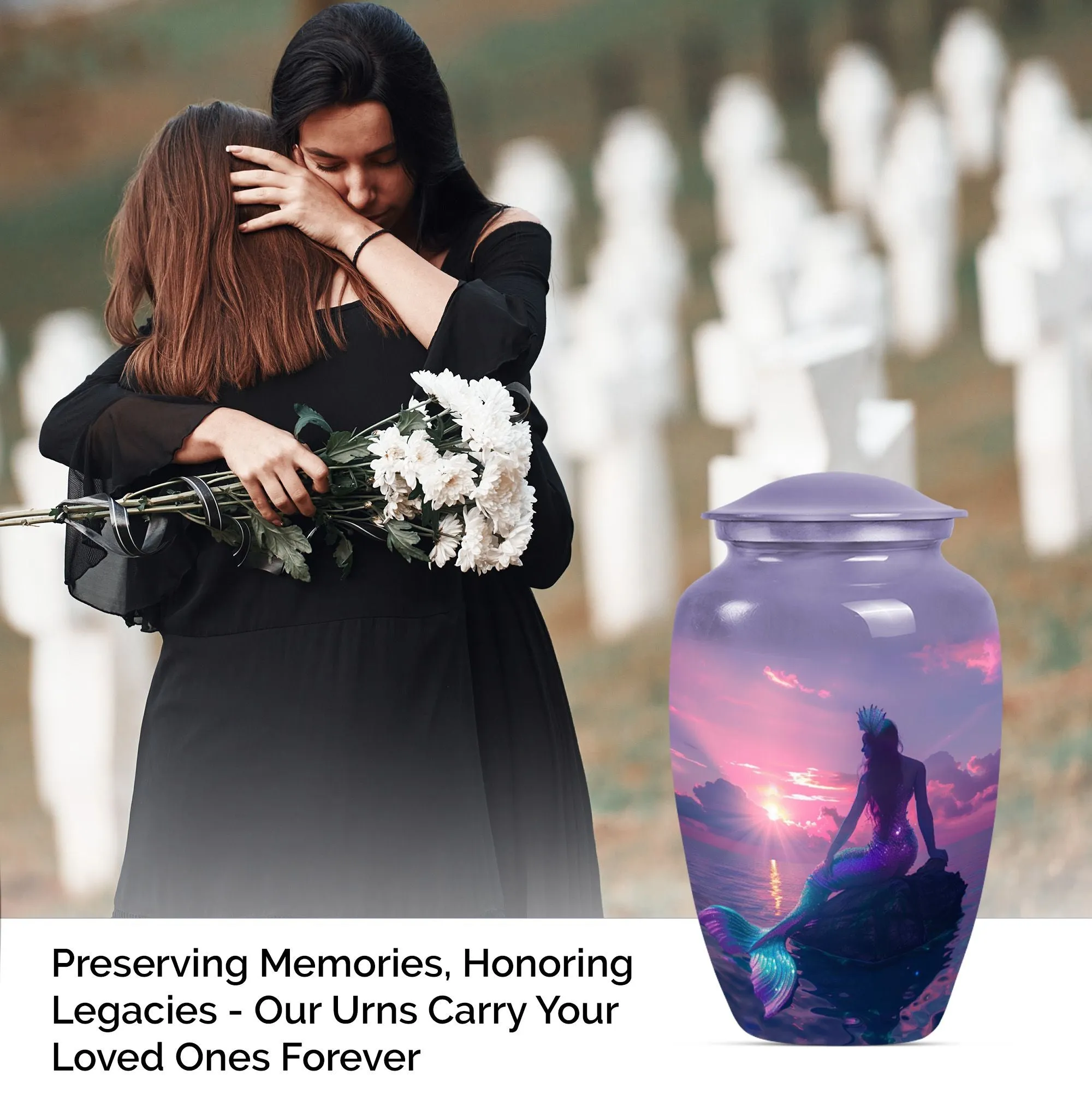Peaceful Haven: Mermaid Urn for Human Ashes
