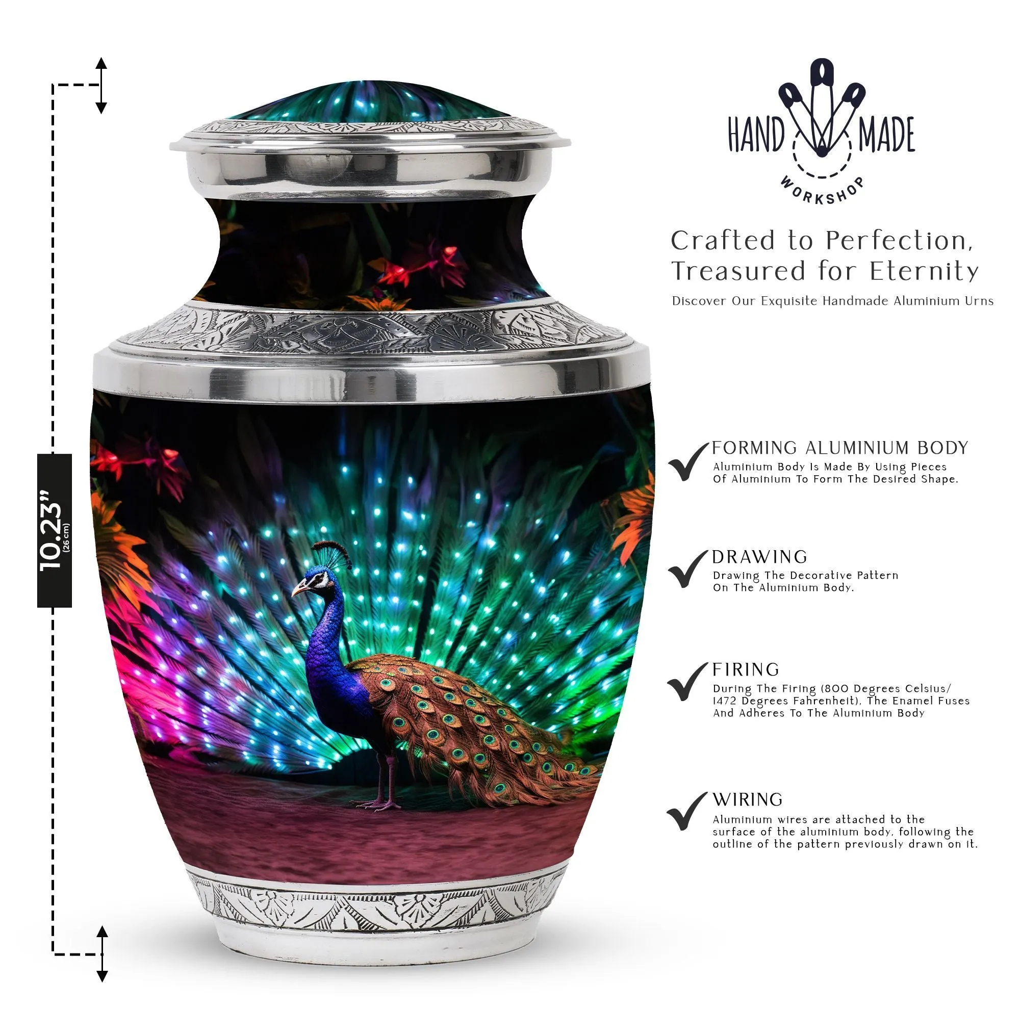 Peacock Cremation Urn: Elegant Remembrance Place for Loved Ones