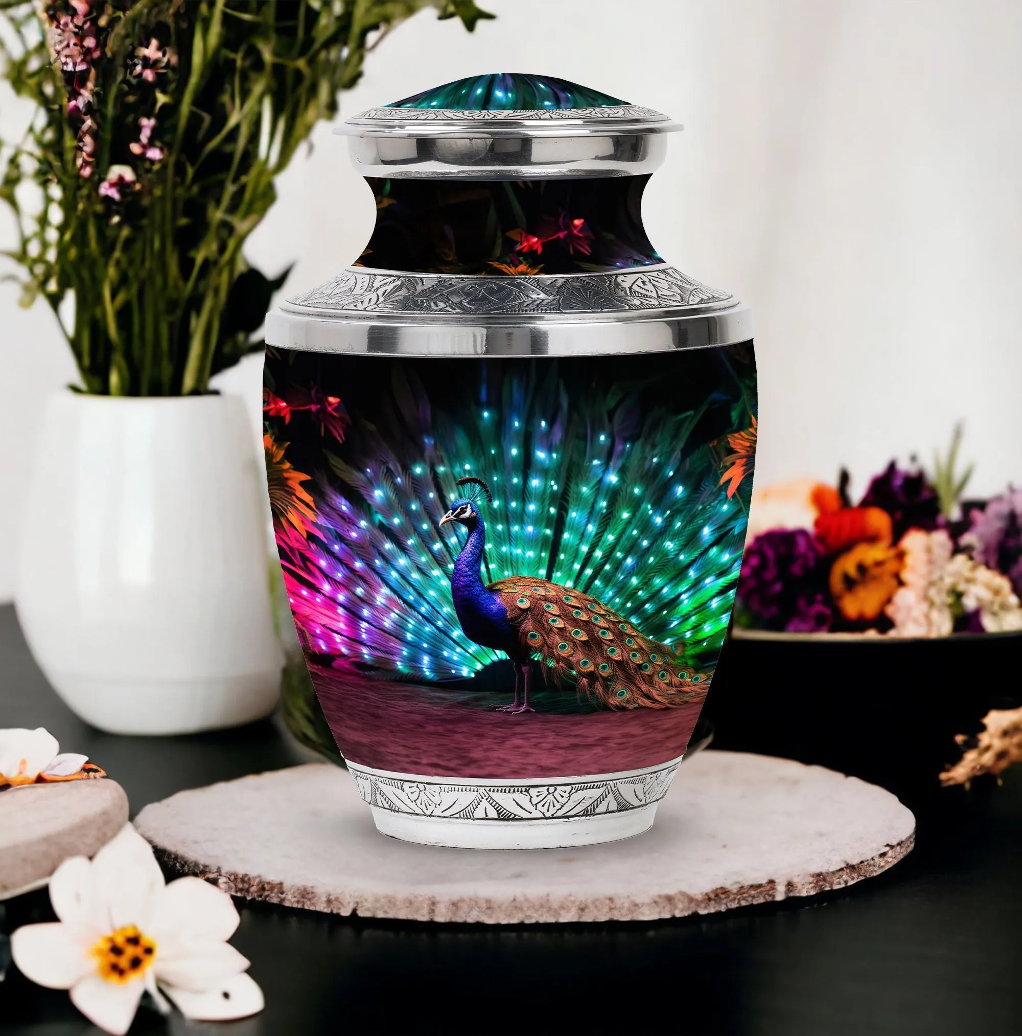 Peacock Cremation Urn: Elegant Remembrance Place for Loved Ones