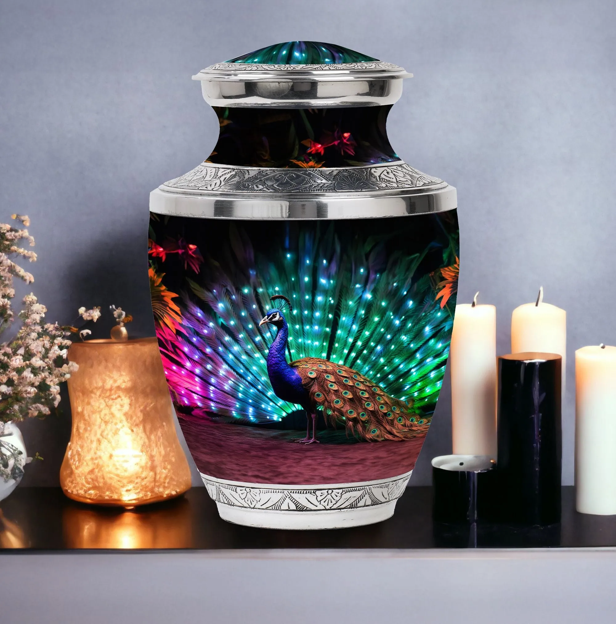Peacock Cremation Urn: Elegant Remembrance Place for Loved Ones