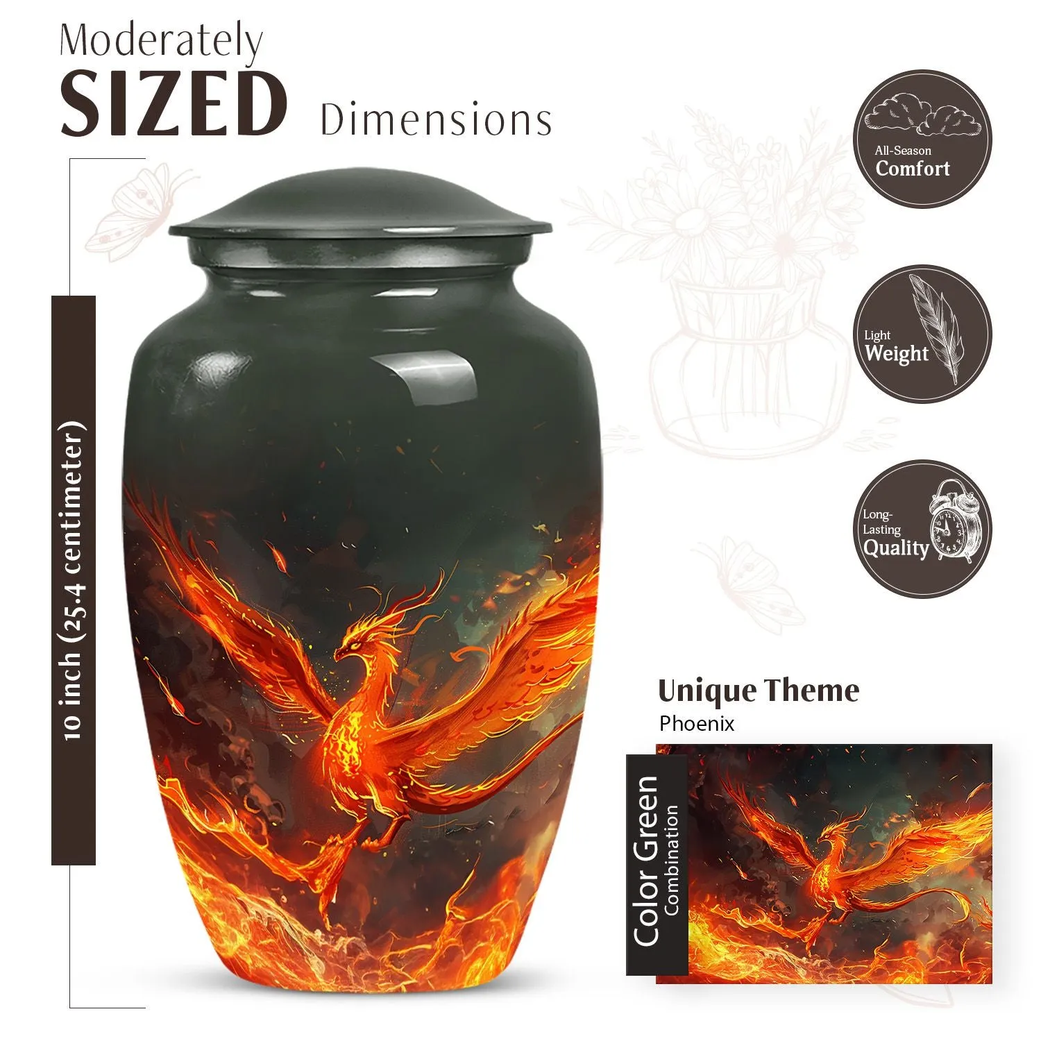Phoenix Urn for Mom - Unique Memorial Funeral Remembrance