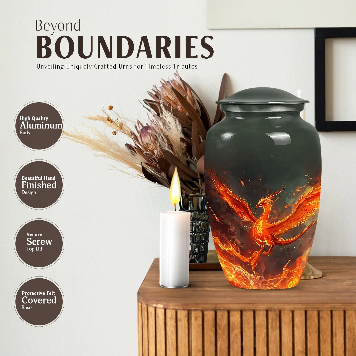 Phoenix Urn for Mom - Unique Memorial Funeral Remembrance
