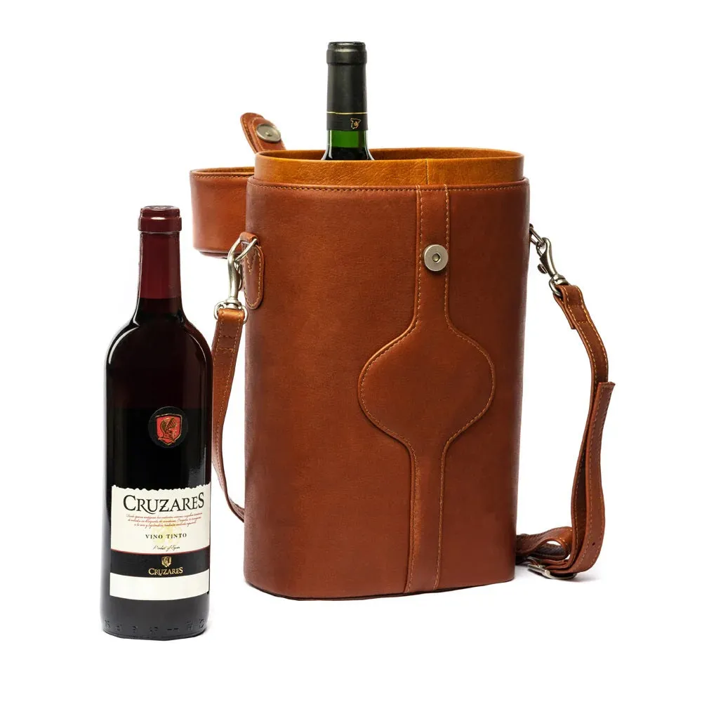 Piel Leather Double Deluxe Wine Carrier