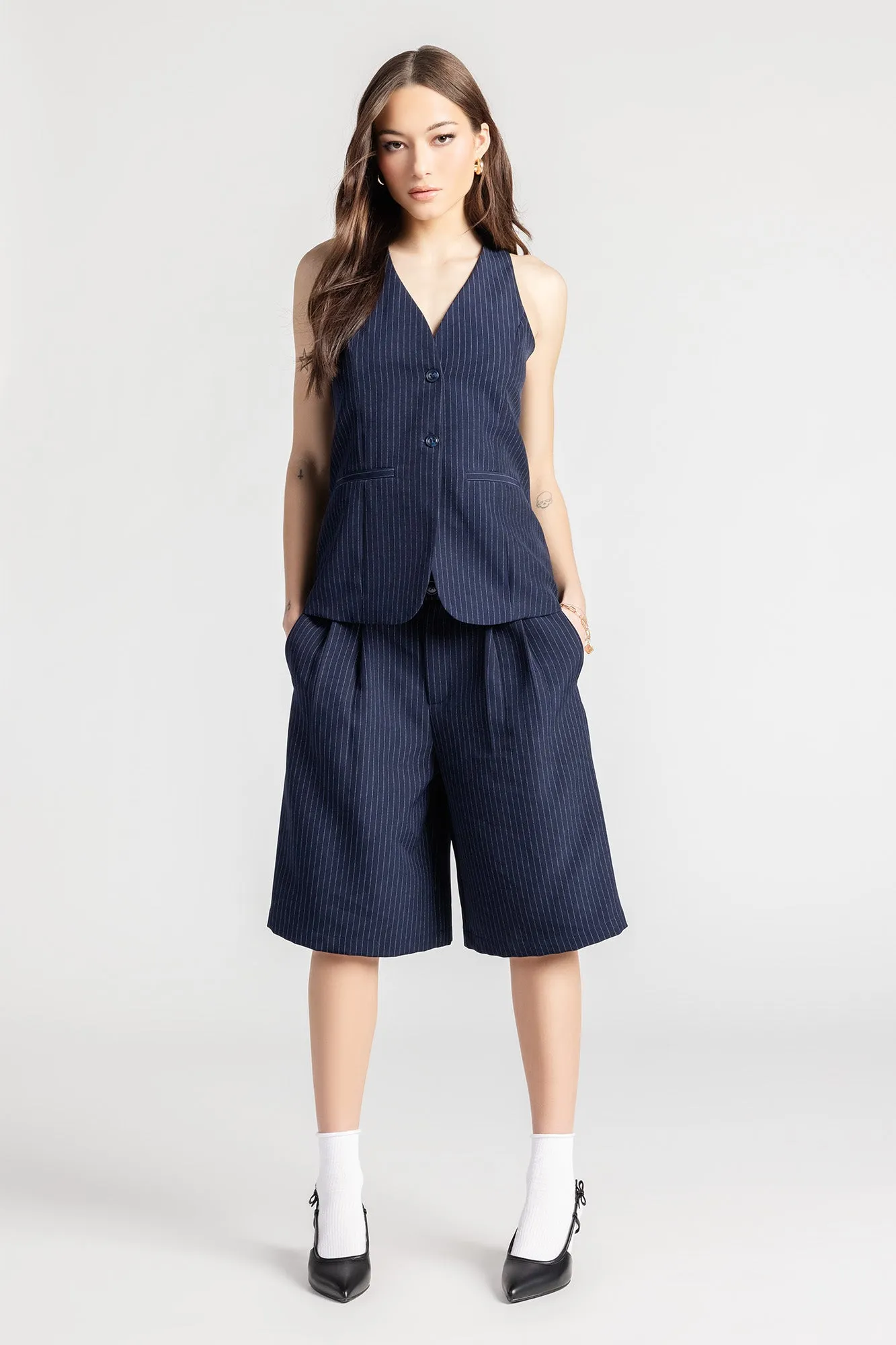 Pleated Bermuda Short