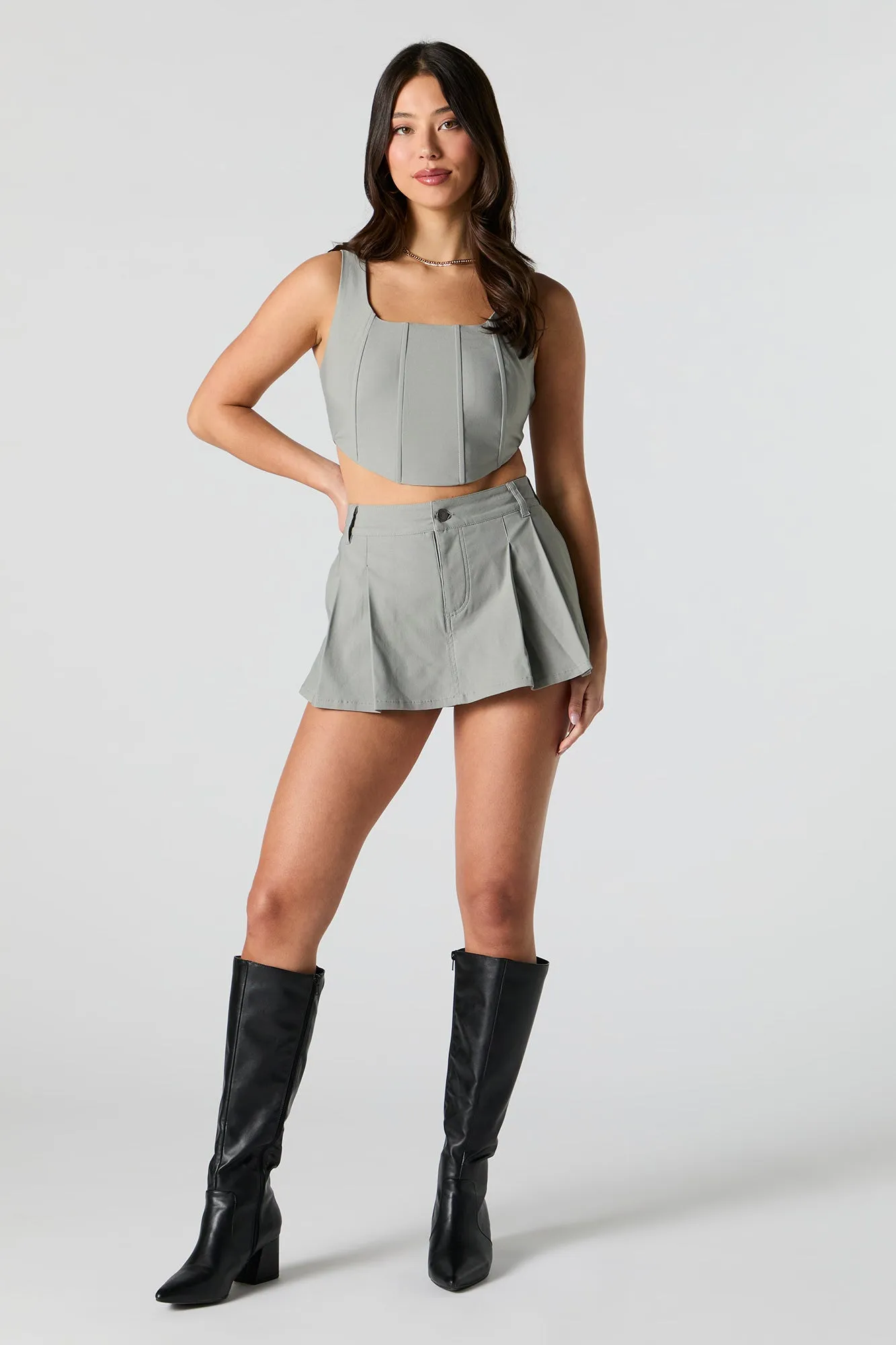 Pleated Mini Skort