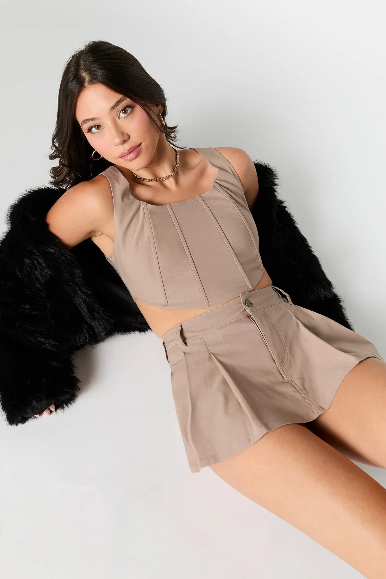 Pleated Mini Skort