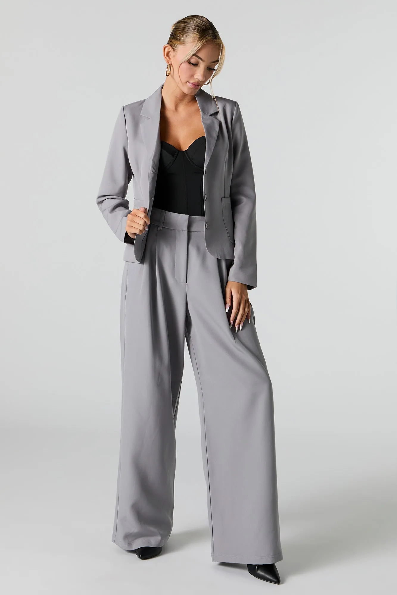 Pleated Wide Leg Dress Pant
