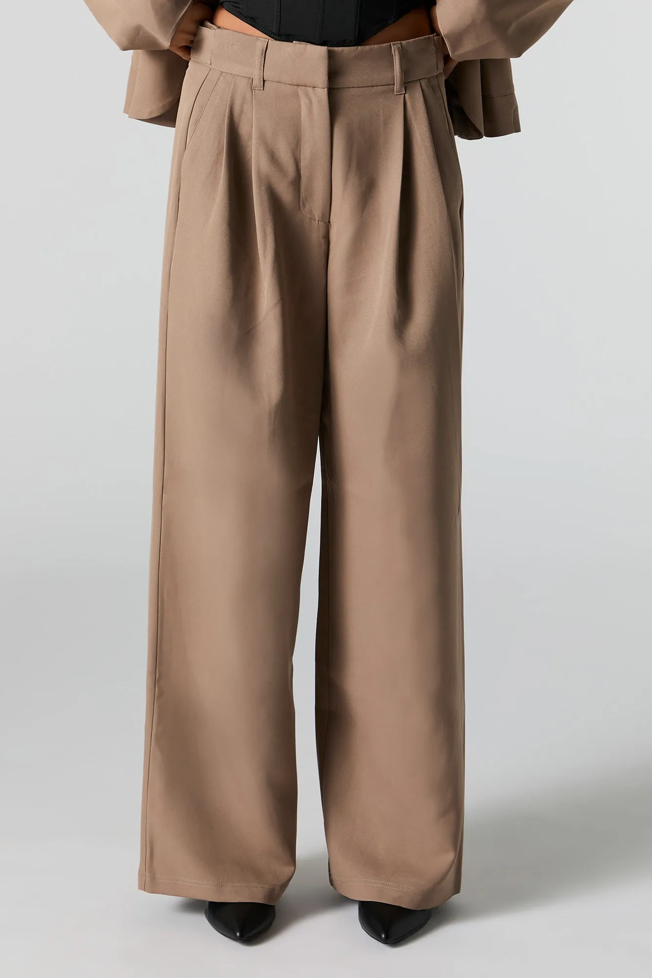 Pleated Wide Leg Dress Pant