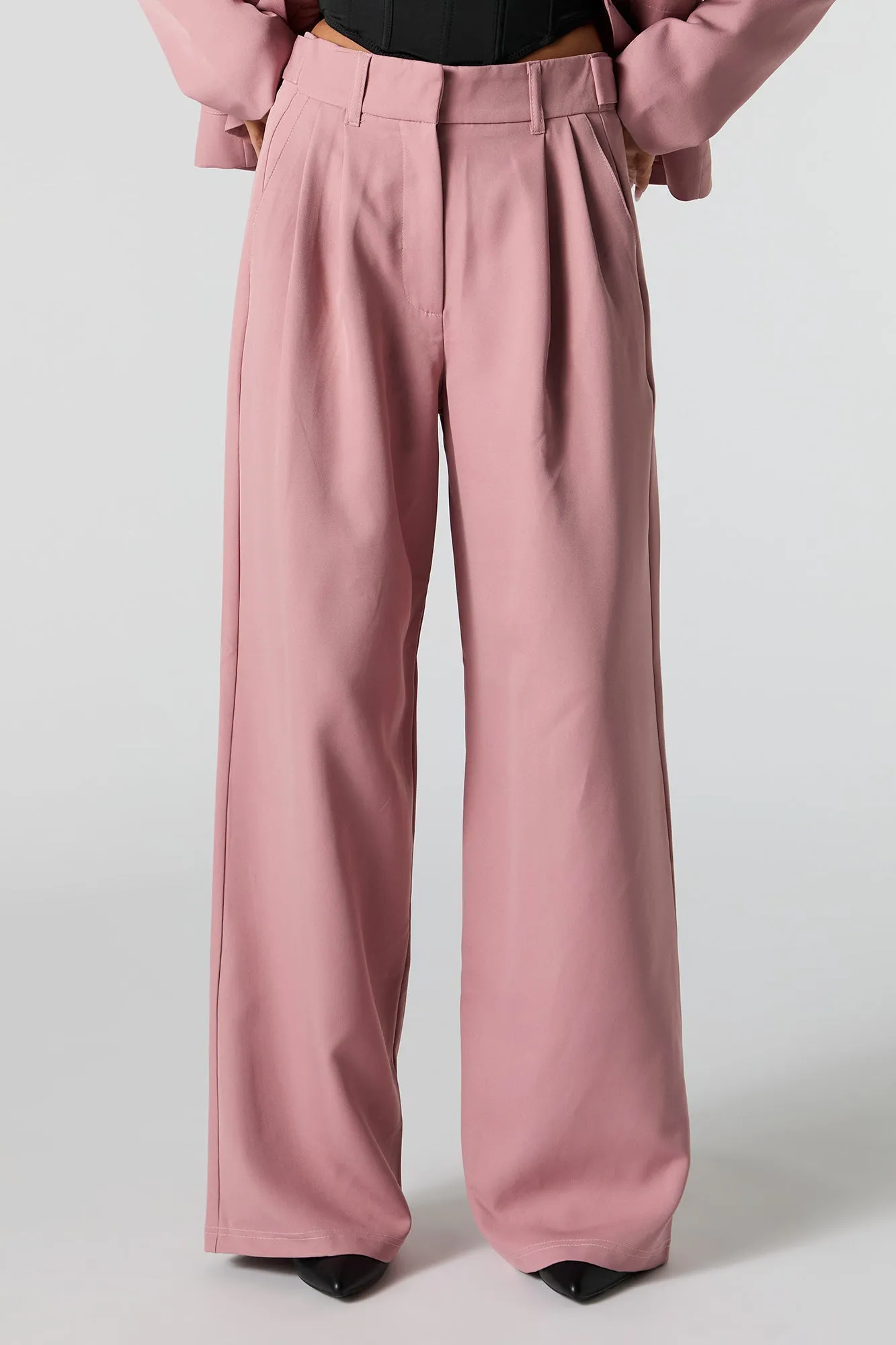 Pleated Wide Leg Dress Pant
