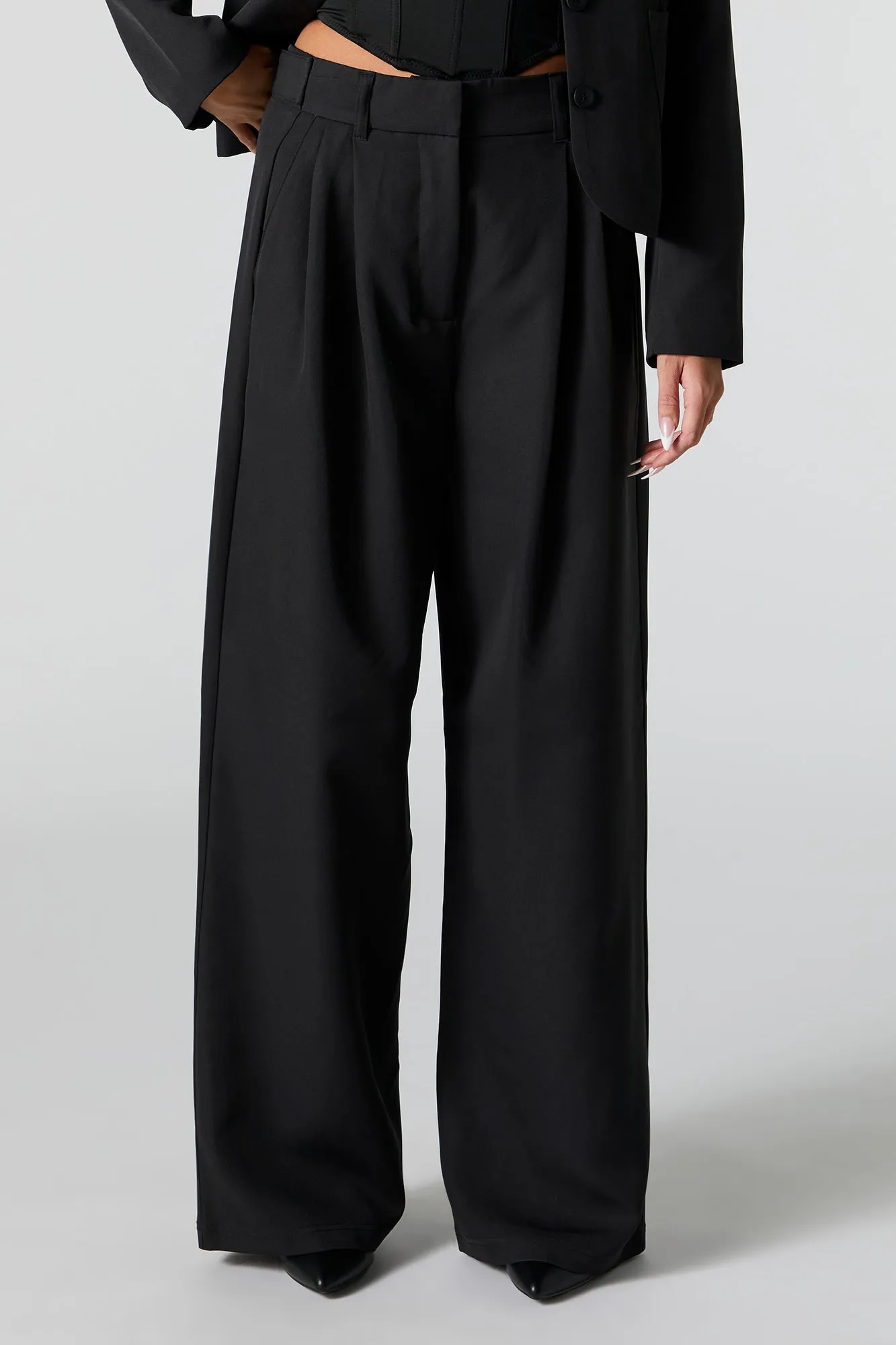 Pleated Wide Leg Dress Pant