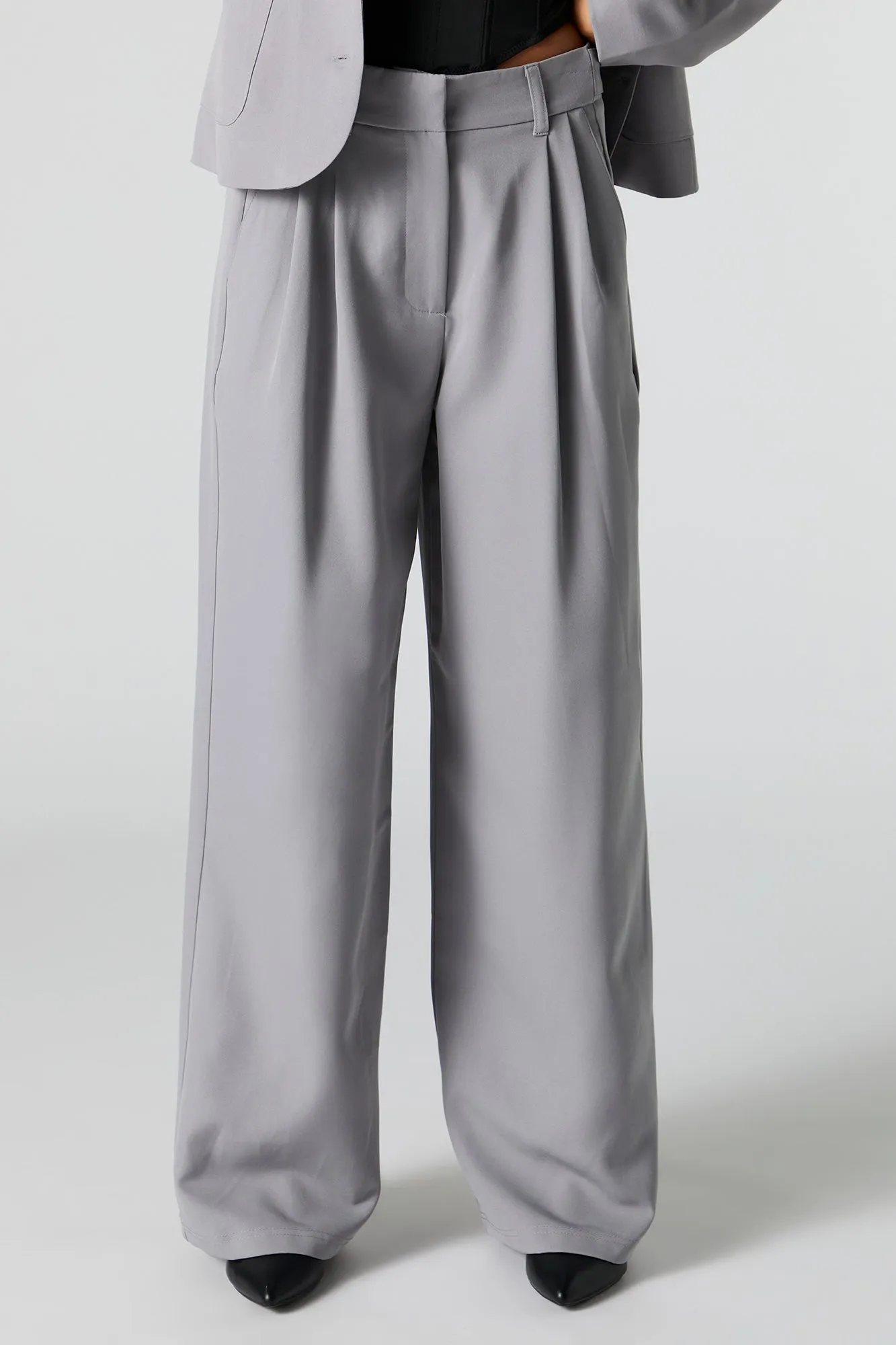 Pleated Wide Leg Dress Pant