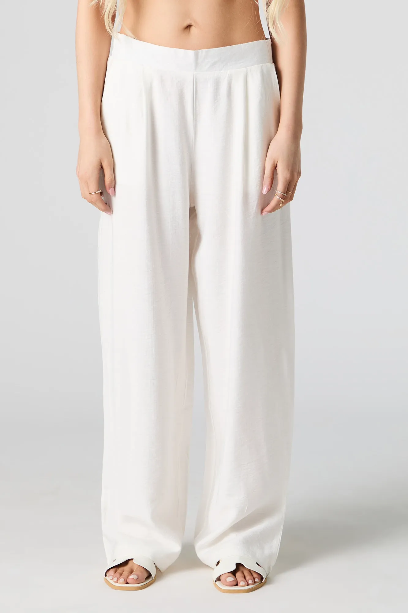 Pleated Wide Leg Pant
