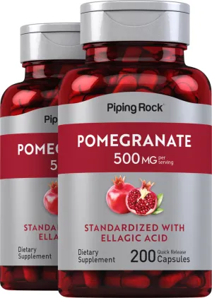 Pomegranate Extract (Standardized), 500 mg (per serving), 200 Quick Release Capsules, 2  Bottles