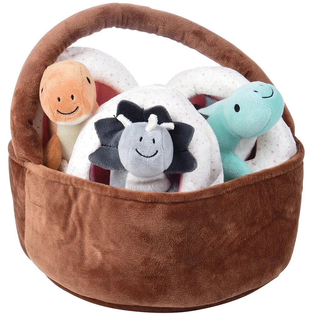 Prehistoric Basket of Dinos Plush Play Set | 7-Piece Soft Toy Set