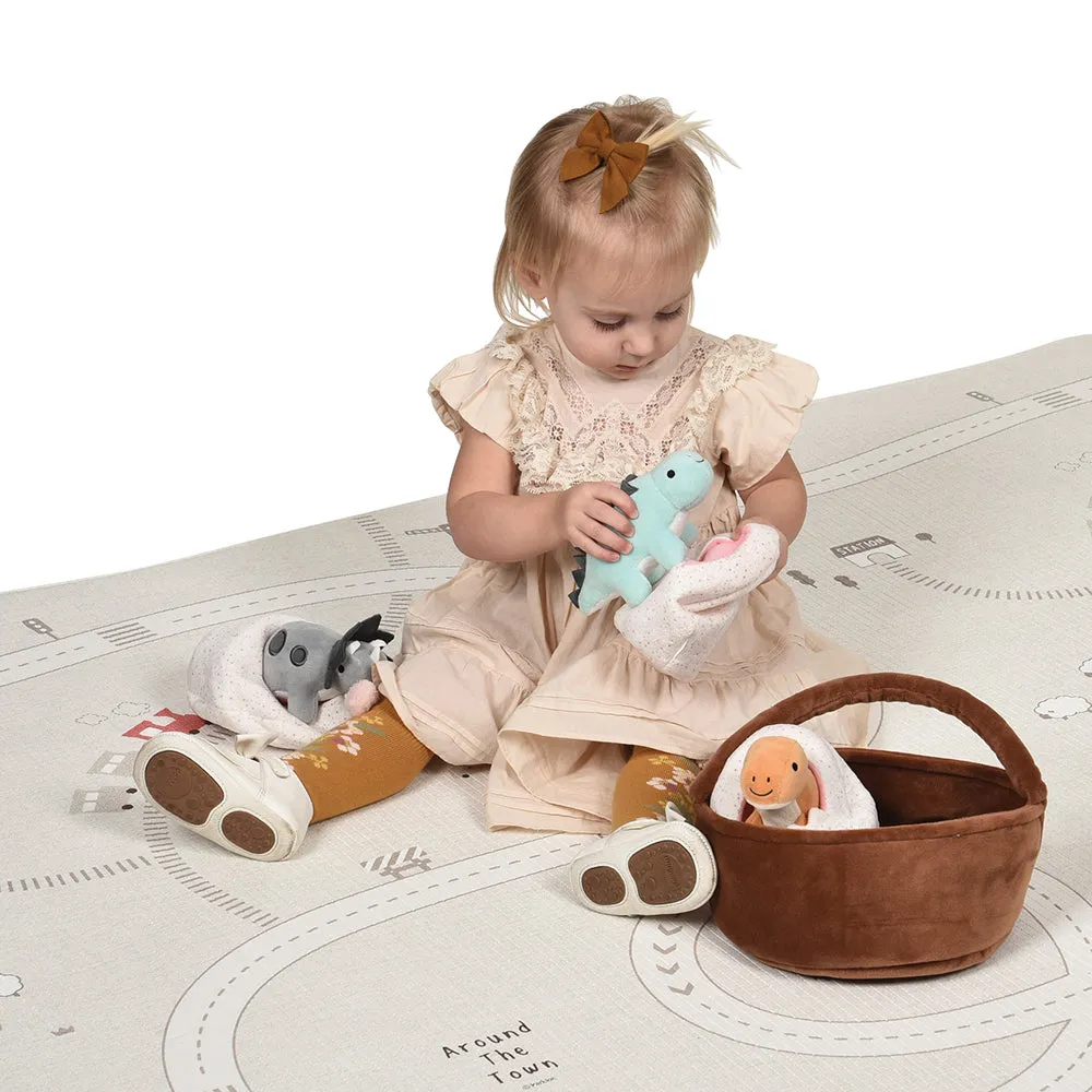 Prehistoric Basket of Dinos Plush Play Set | 7-Piece Soft Toy Set