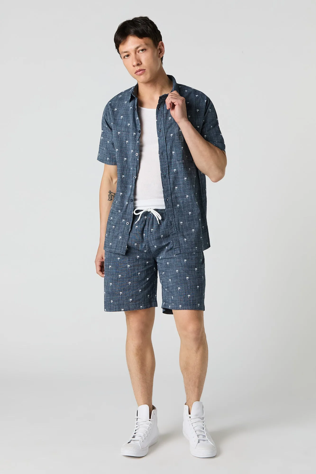 Printed Button-Up Top