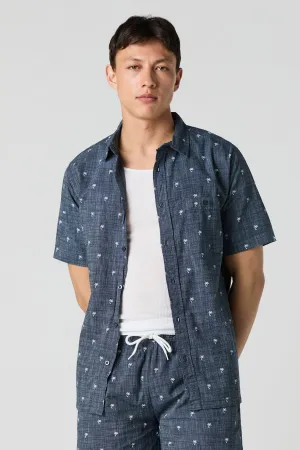 Printed Button-Up Top