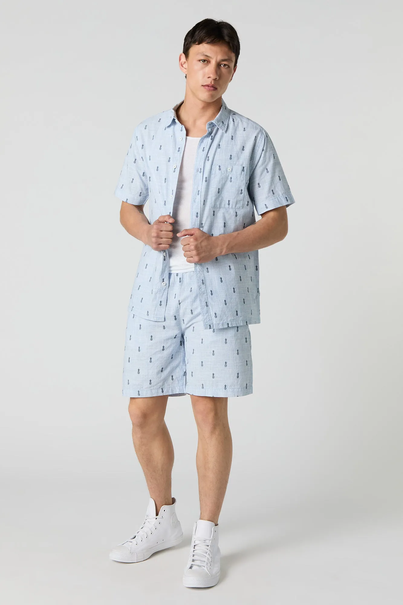 Printed Button-Up Top