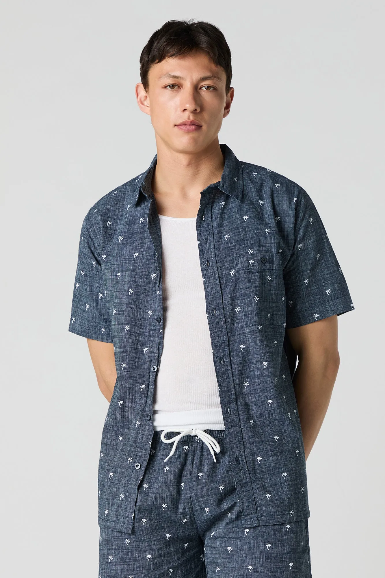Printed Button-Up Top
