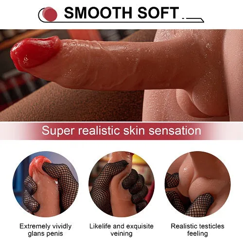 Propinkup Eronight 7 Inch Thrusting Vibrating Dildo Brown Realistic Butt