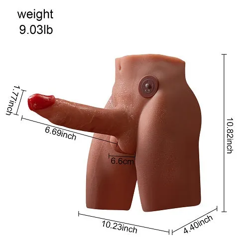 Propinkup Eronight 7 Inch Thrusting Vibrating Dildo Brown Realistic Butt