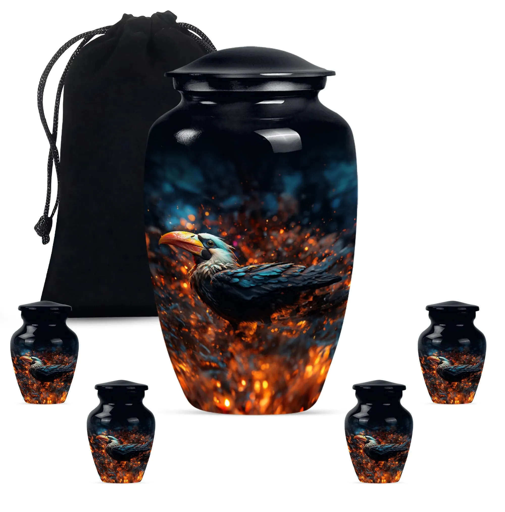 Puffin Bird Classic Memorial Urn: Unique Keepsake Urn For Ashes