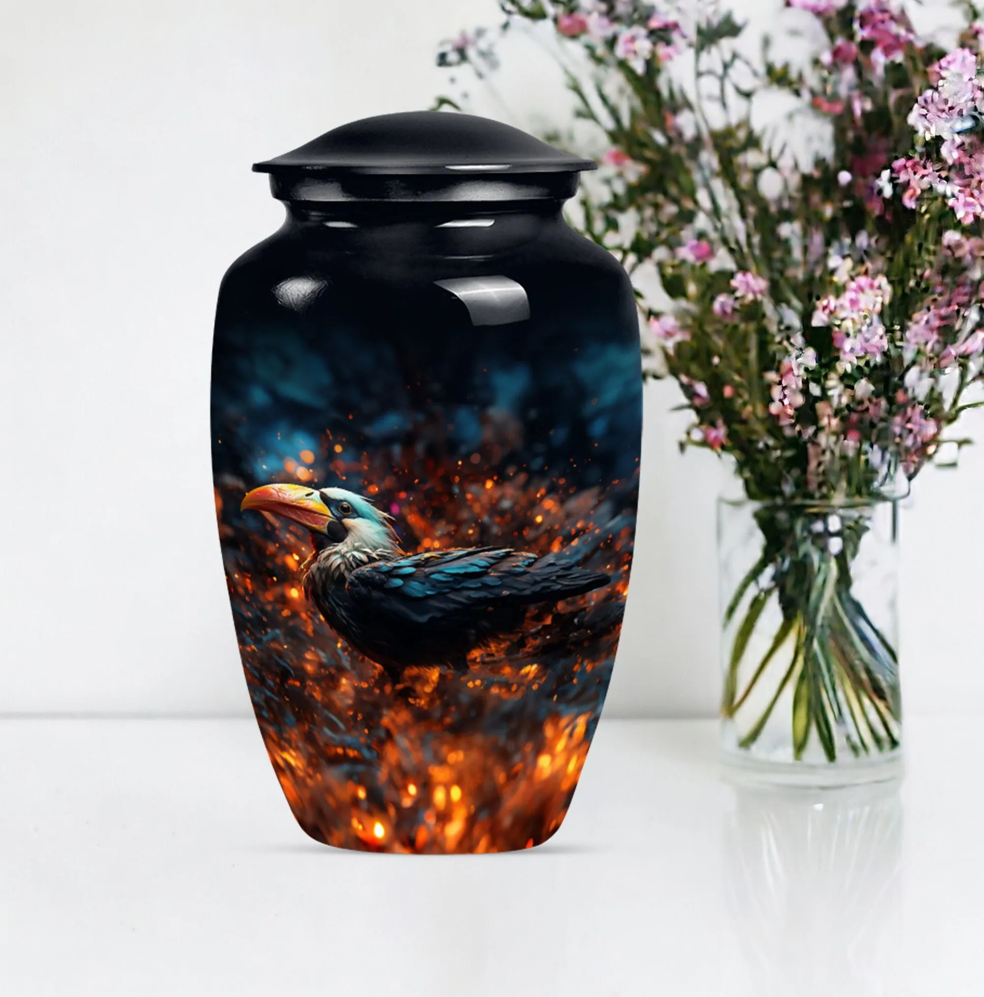 Puffin Bird Classic Memorial Urn: Unique Keepsake Urn For Ashes
