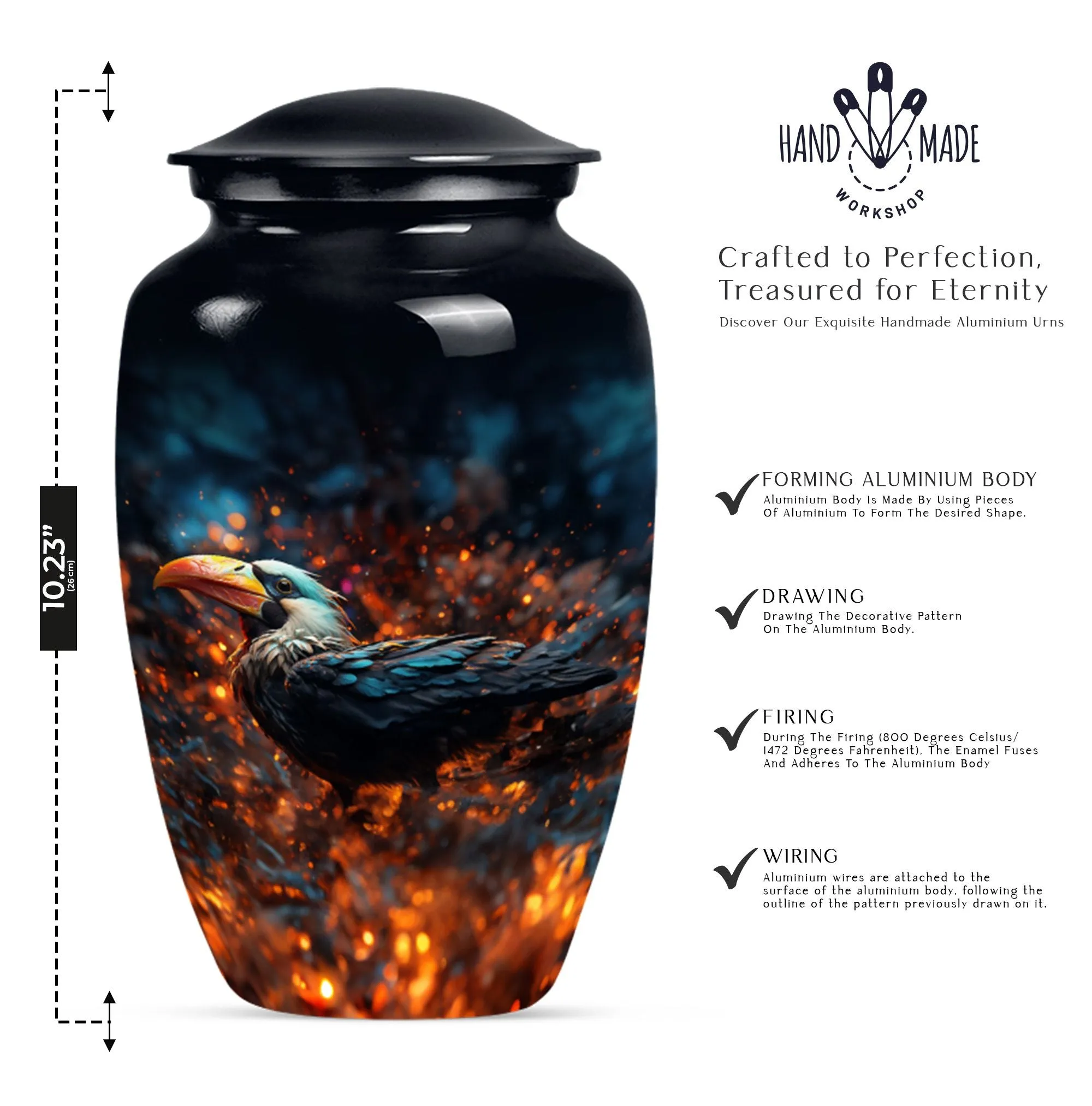 Puffin Bird Classic Memorial Urn: Unique Keepsake Urn For Ashes
