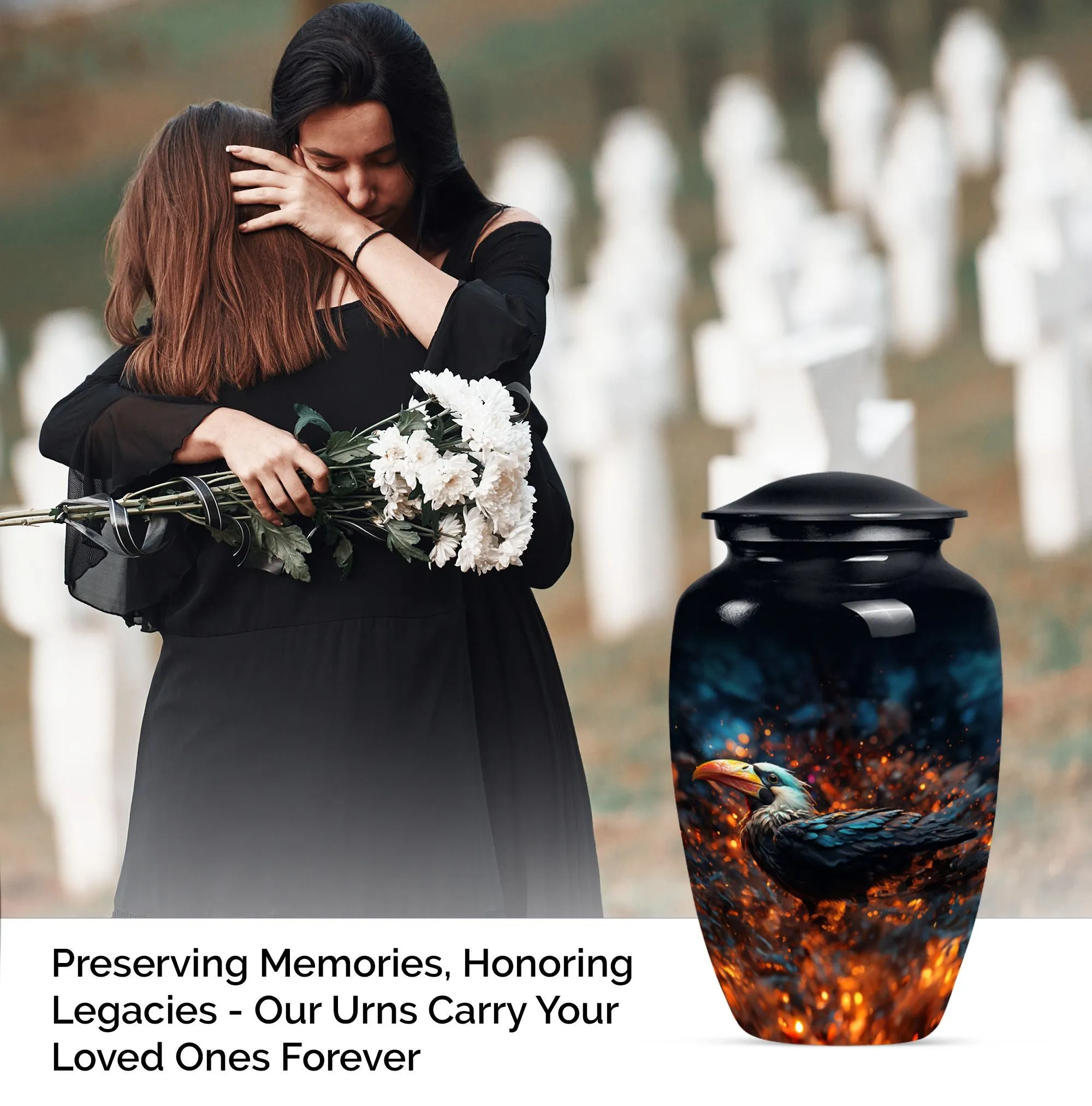 Puffin Bird Classic Memorial Urn: Unique Keepsake Urn For Ashes