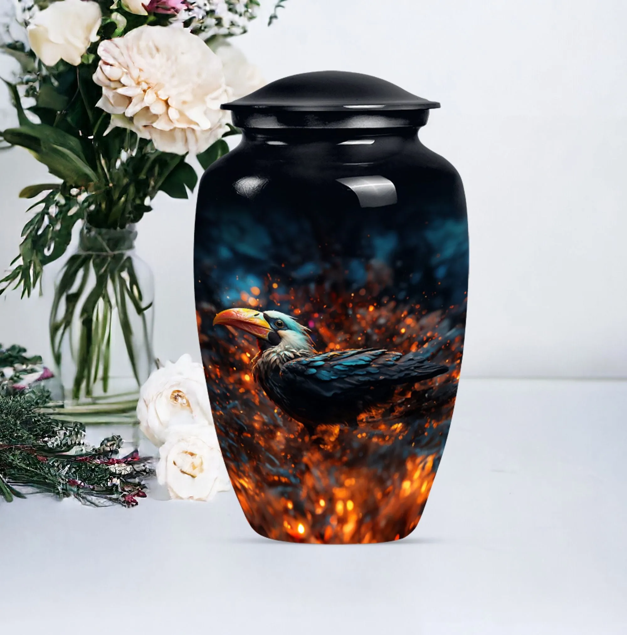 Puffin Bird Classic Memorial Urn: Unique Keepsake Urn For Ashes