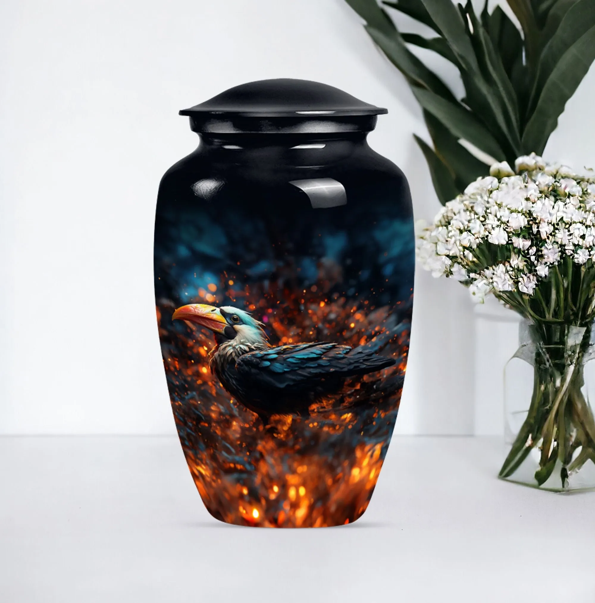 Puffin Bird Classic Memorial Urn: Unique Keepsake Urn For Ashes