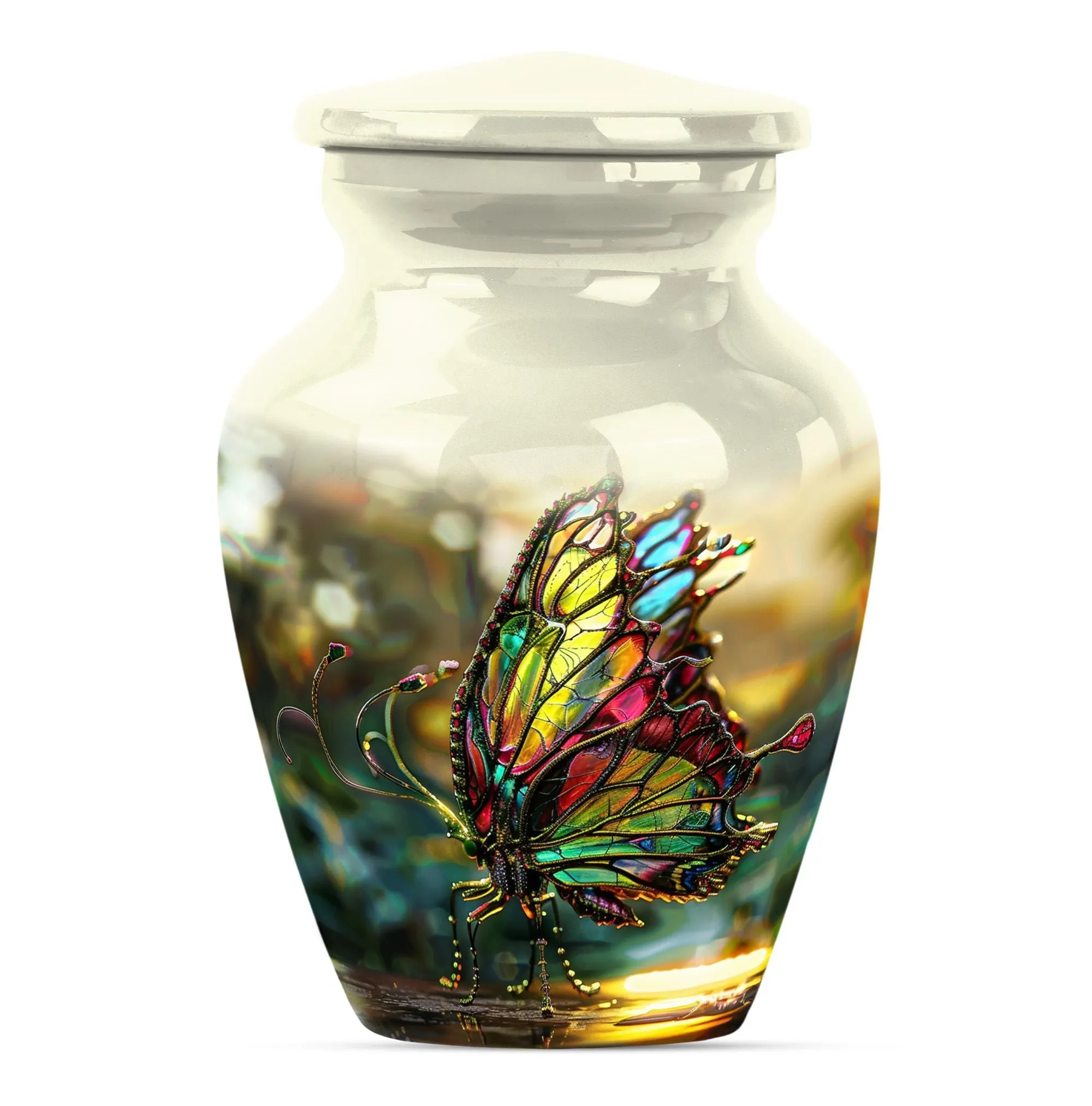 Purple Meadow Butterfly Cremation: Rest Large Urn