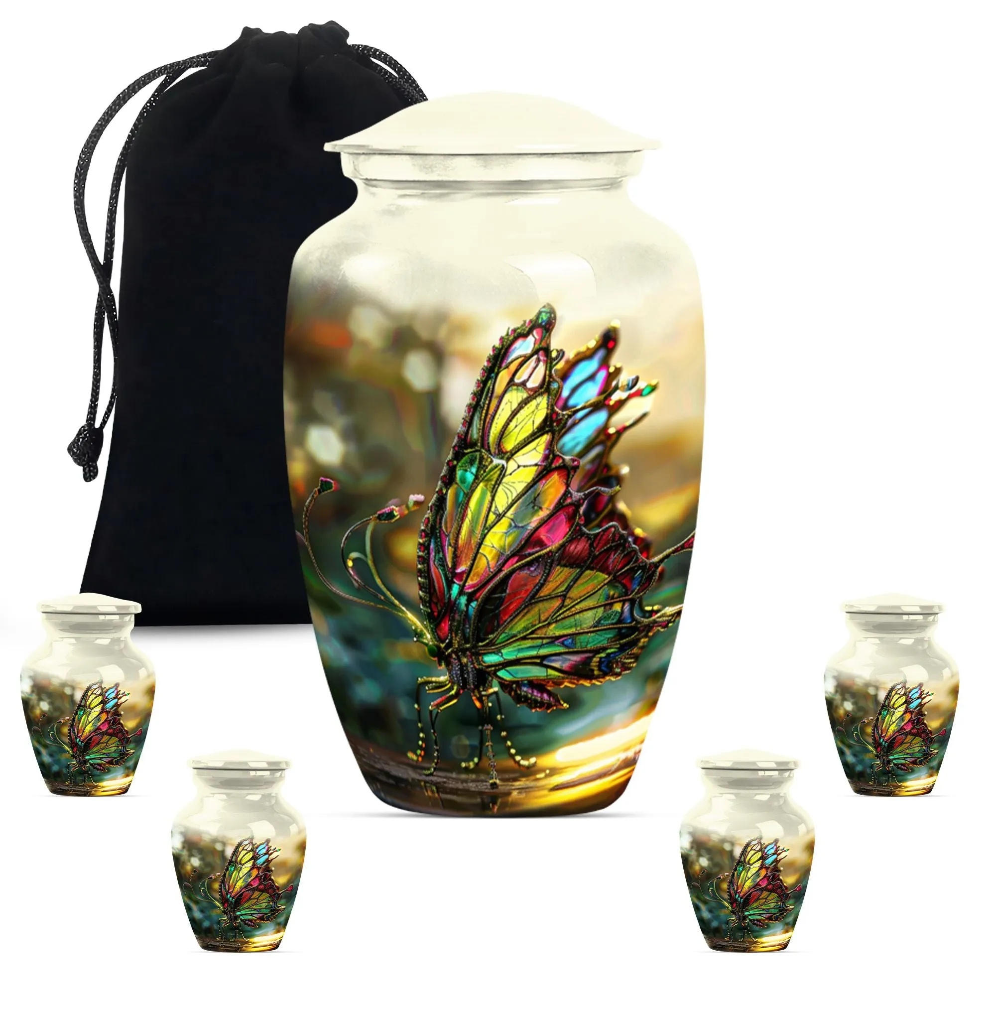 Purple Meadow Butterfly Cremation: Rest Large Urn