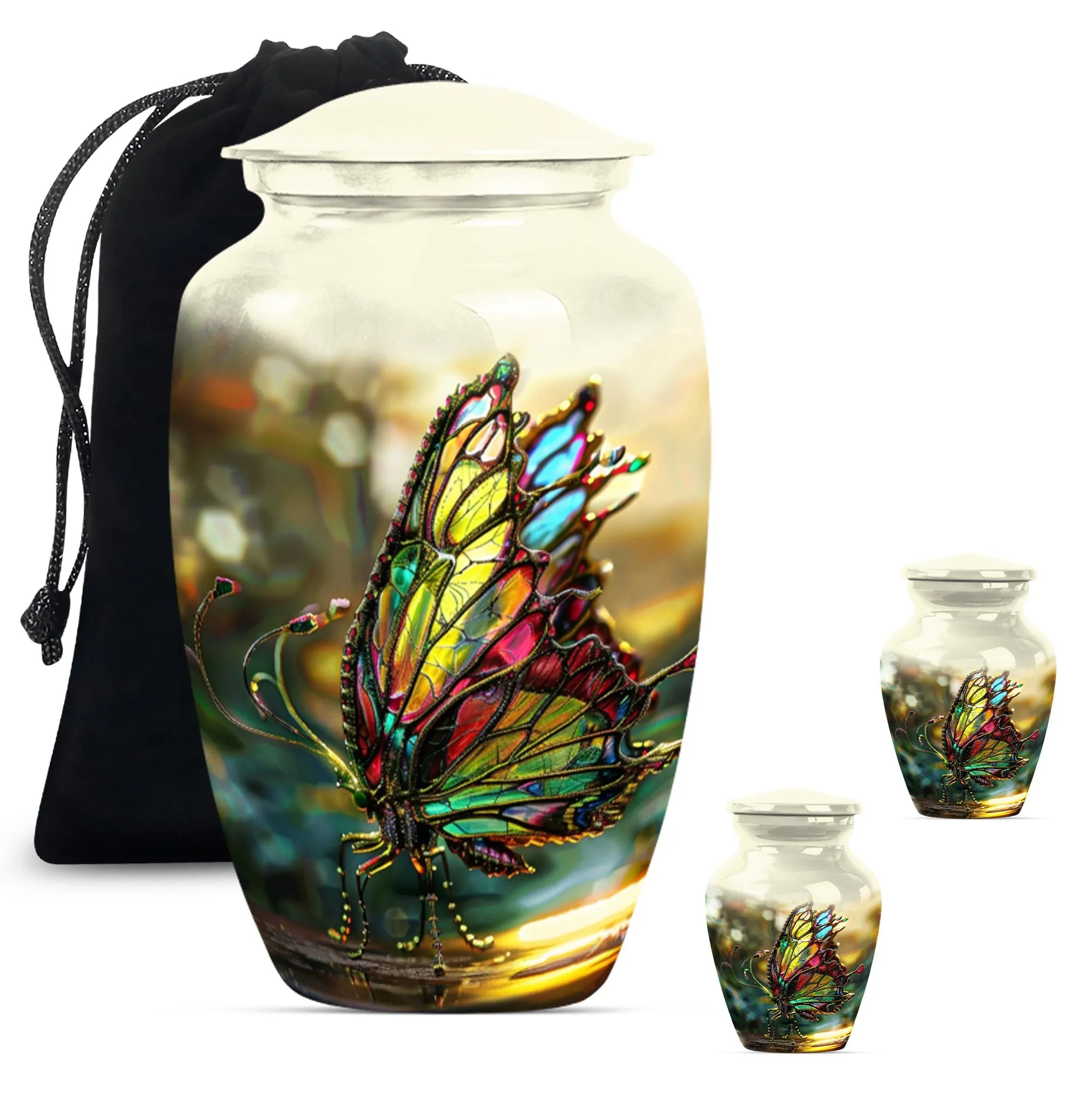 Purple Meadow Butterfly Cremation: Rest Large Urn