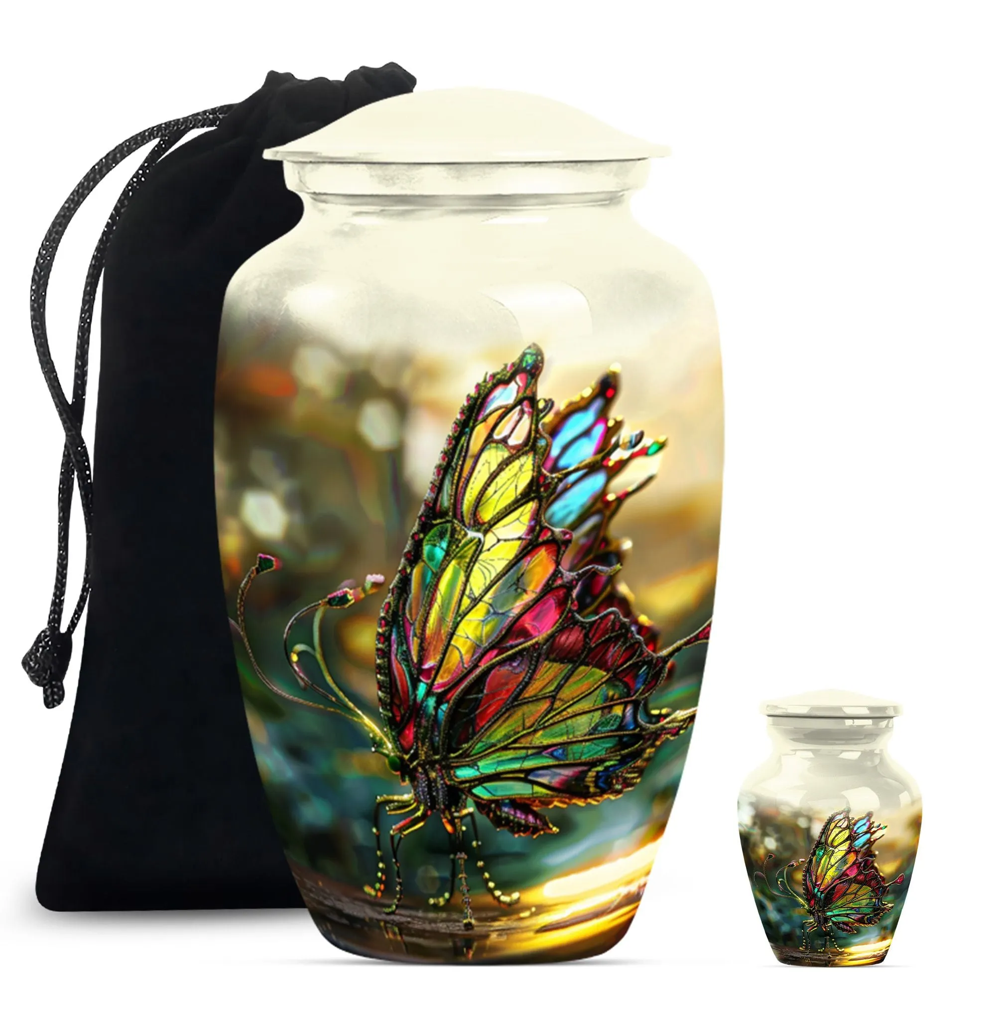 Purple Meadow Butterfly Cremation: Rest Large Urn