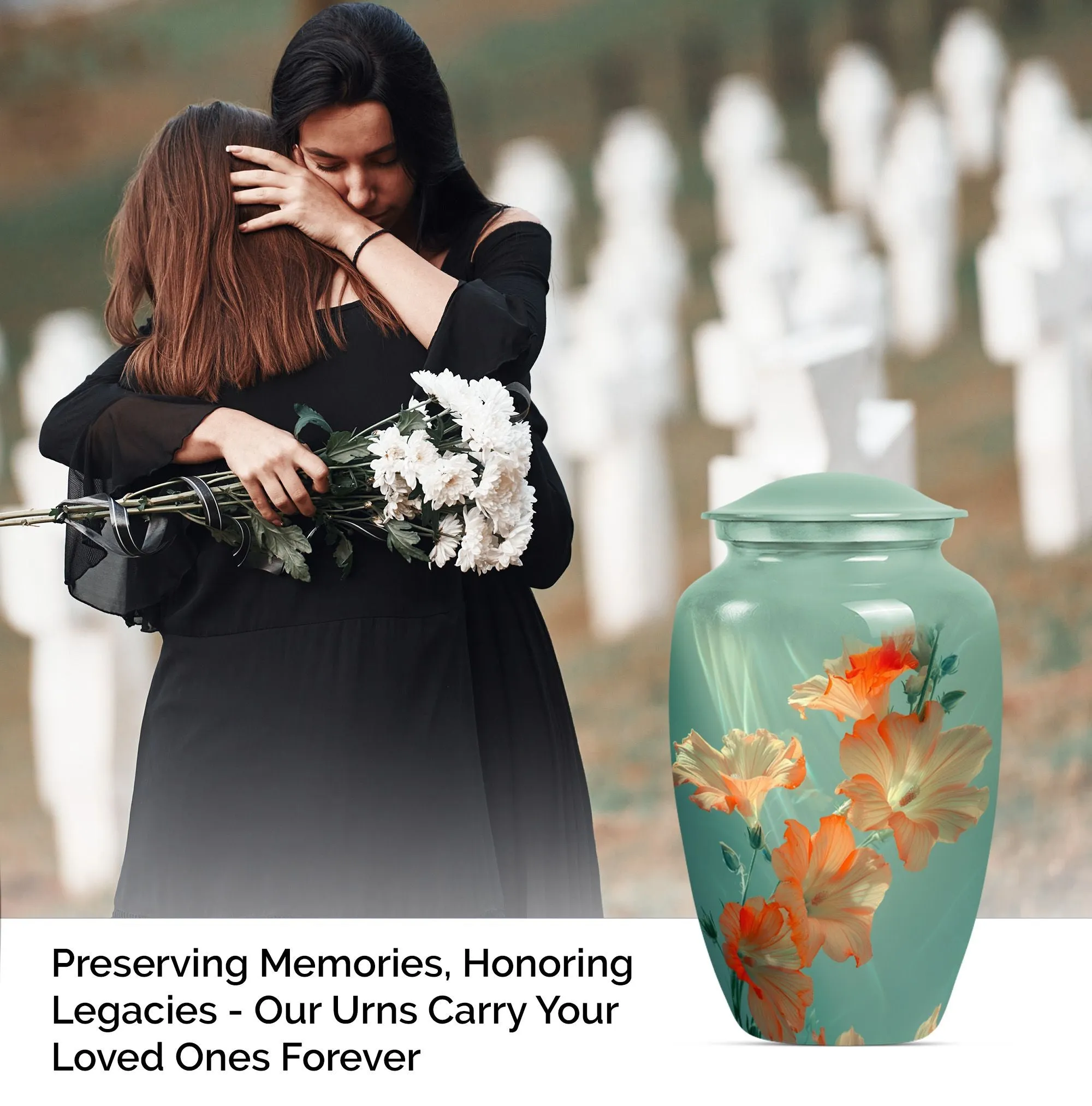 Purple Meadow Flower Urn: Ideal for Memorial Adult Ashes