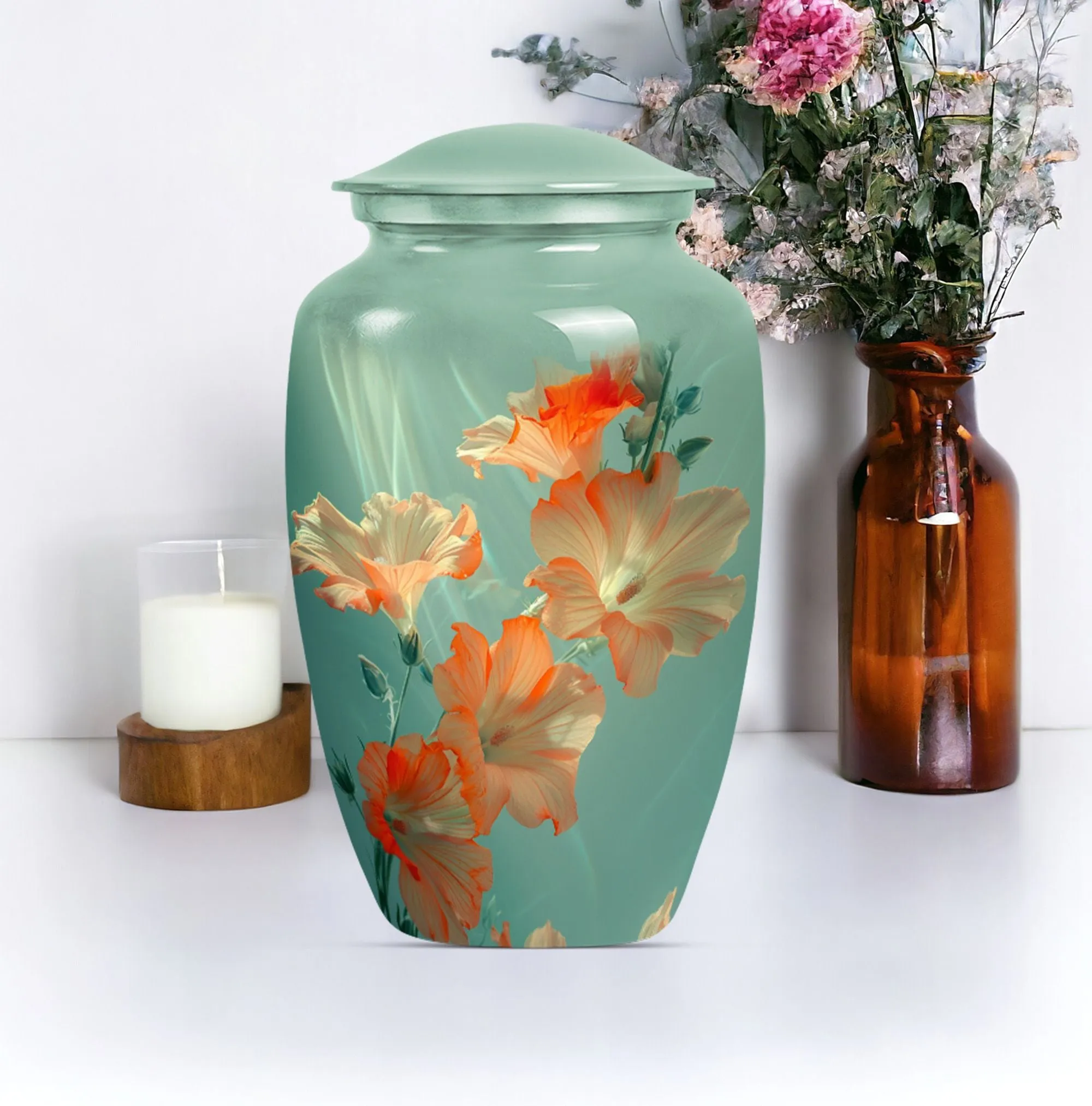 Purple Meadow Flower Urn: Ideal for Memorial Adult Ashes