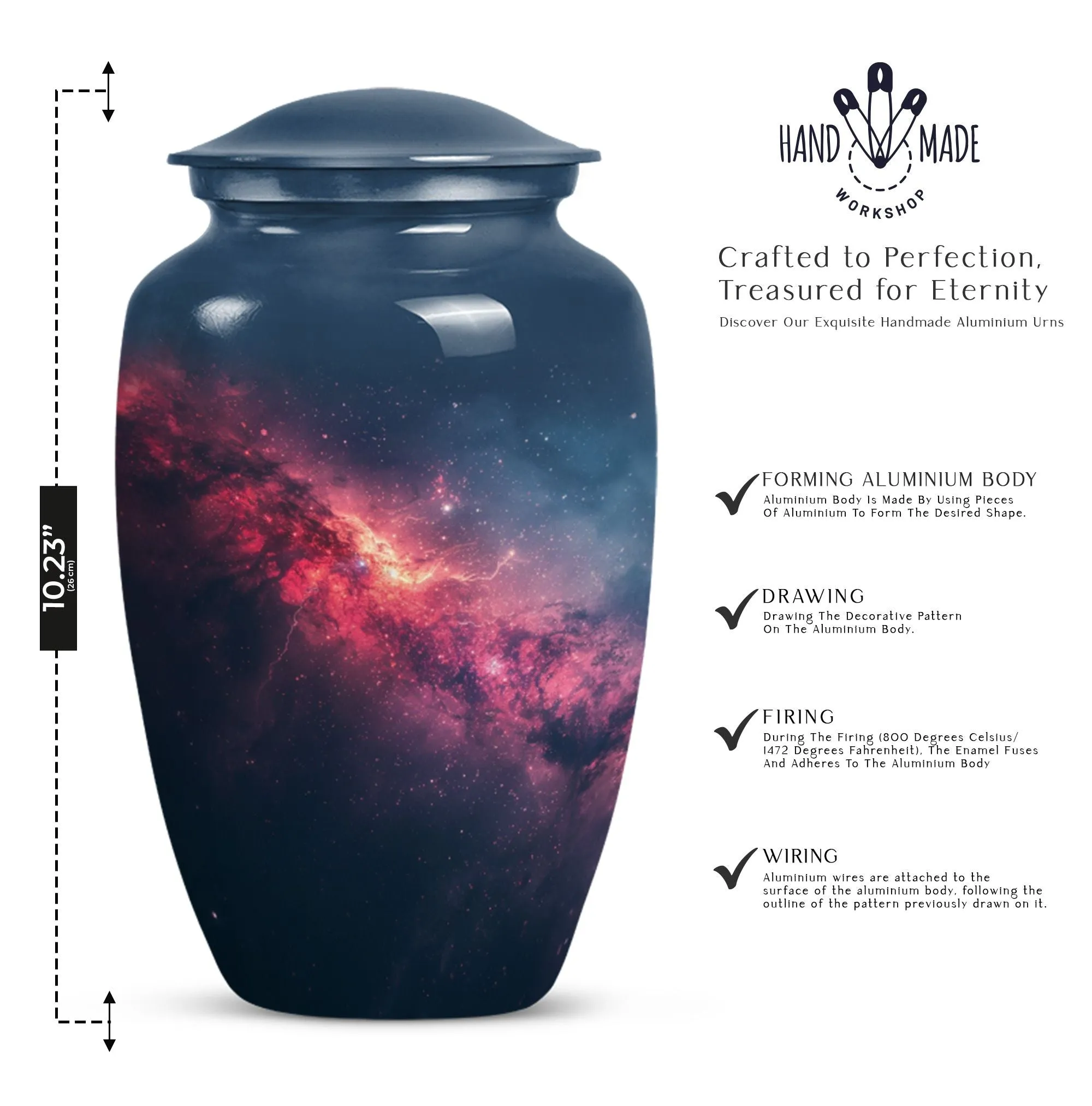 Purple Meadow Themed Galaxy Urn, Large Memorial Solution