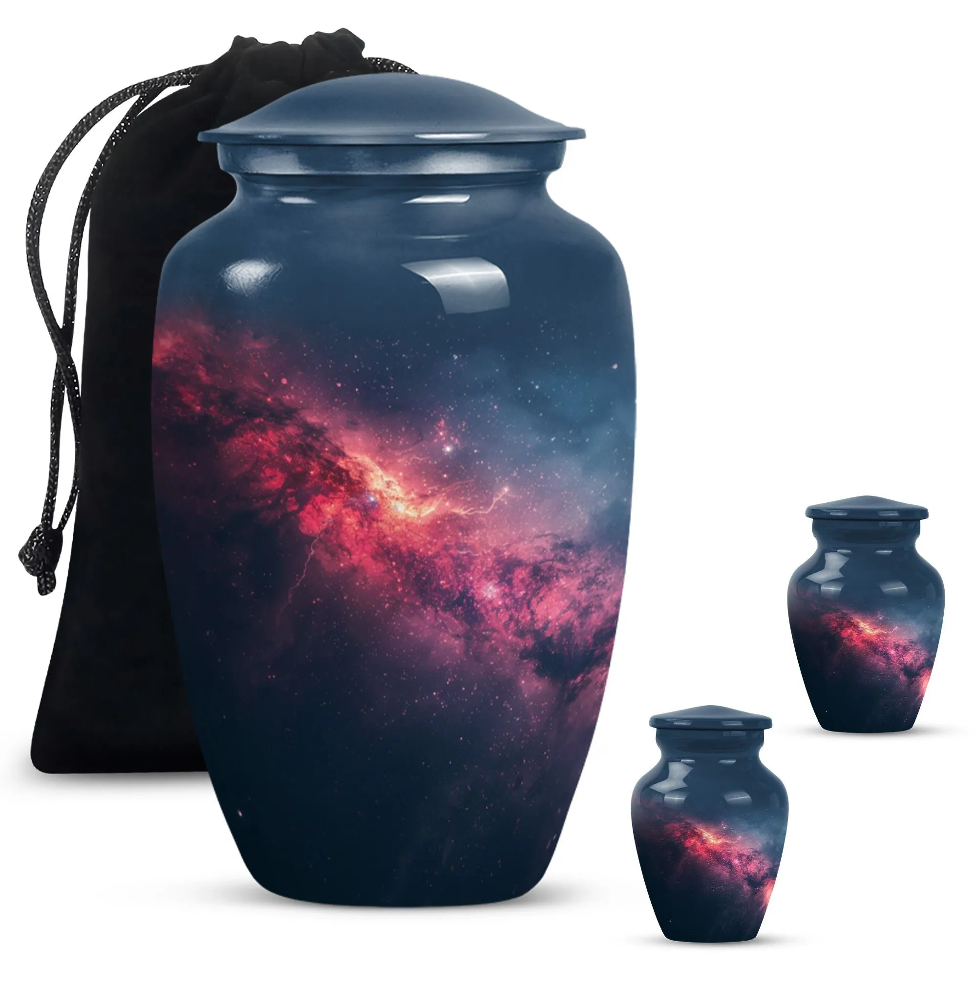 Purple Meadow Themed Galaxy Urn, Large Memorial Solution