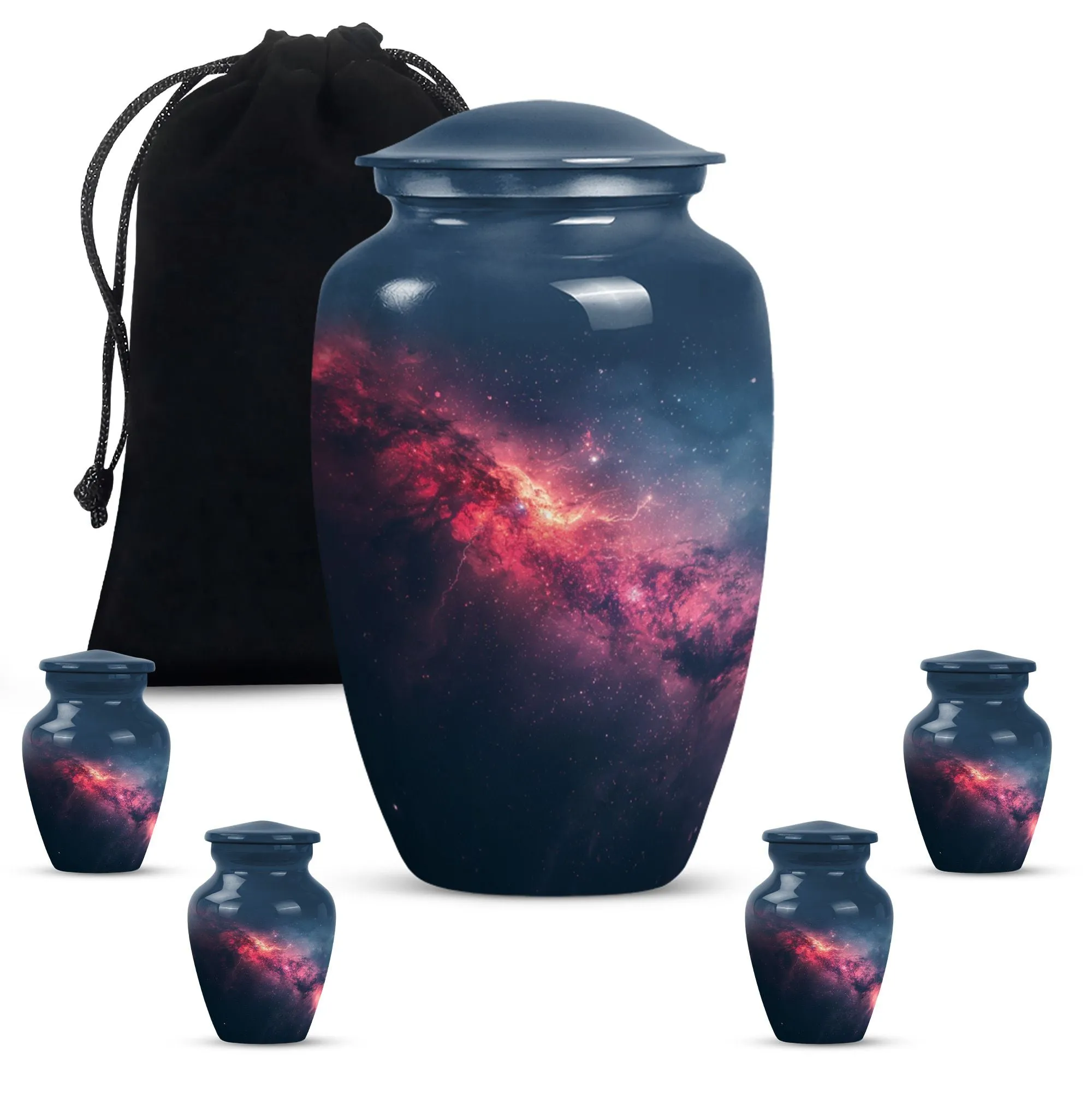 Purple Meadow Themed Galaxy Urn, Large Memorial Solution