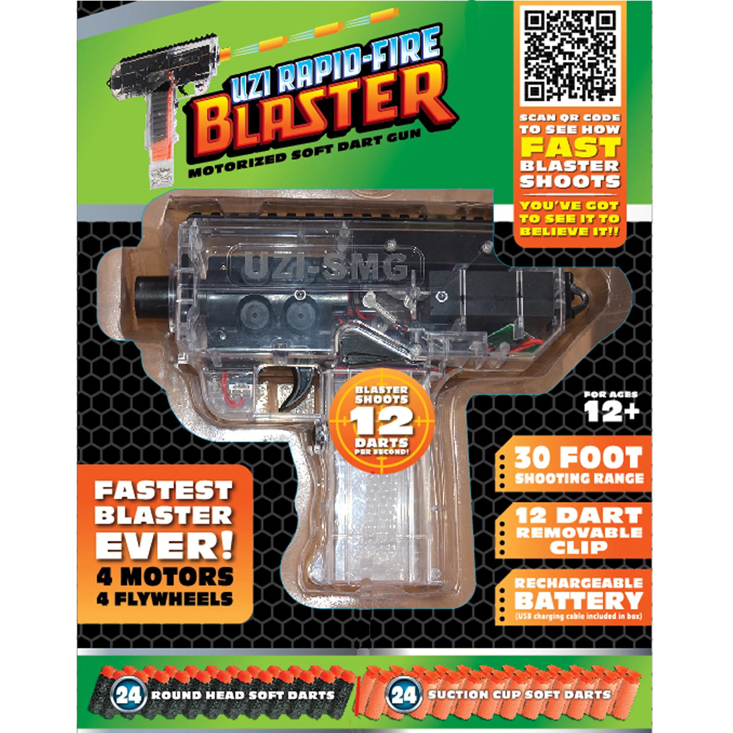 Rapid Fire Soft Dart Gun with Darts - 6 Pieces Per Retail Ready Display 22863