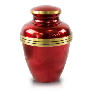Red Banded Cremation Urn In Large