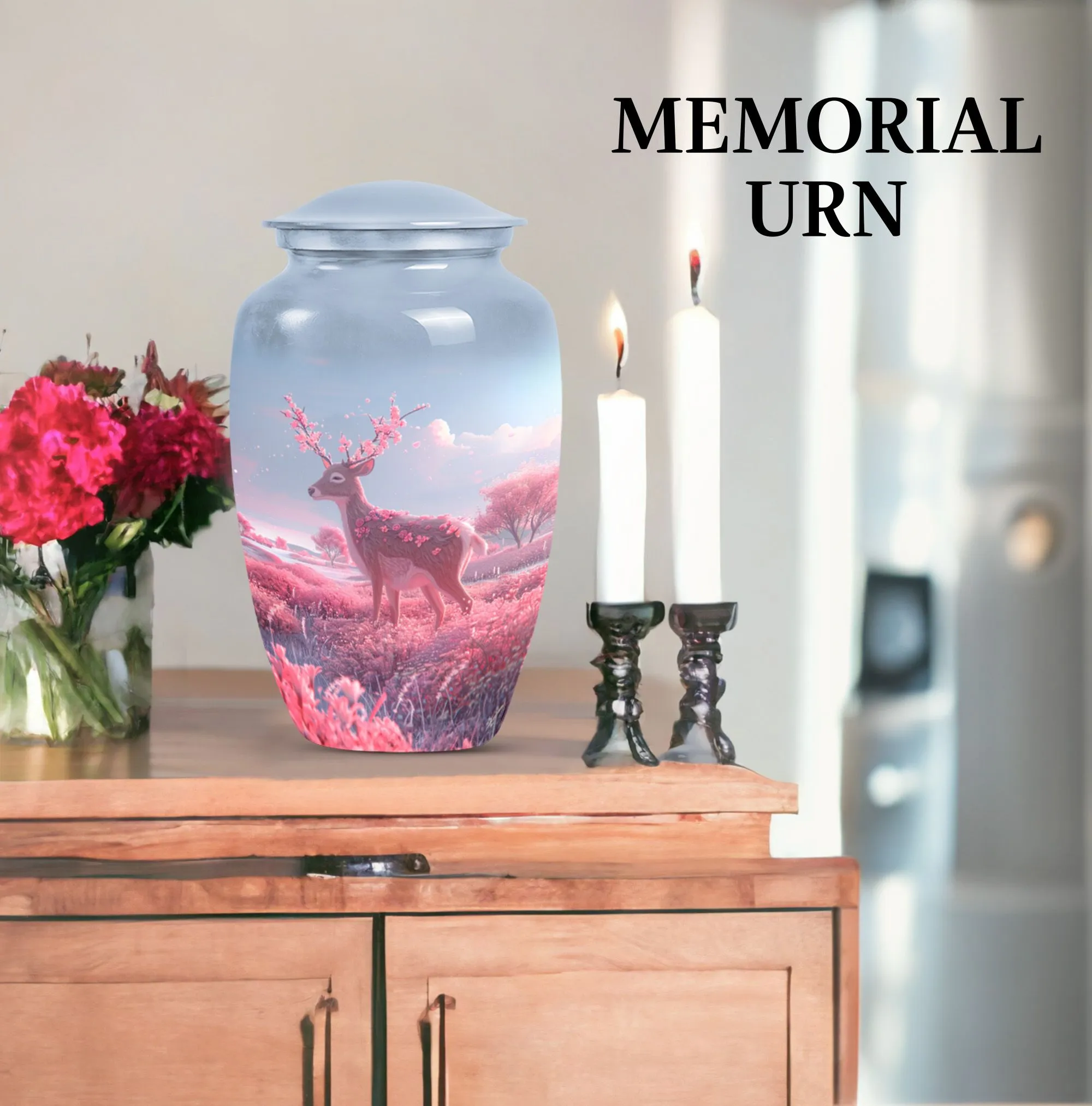 Resplendent Deer Urn: A Transcendent Tribute