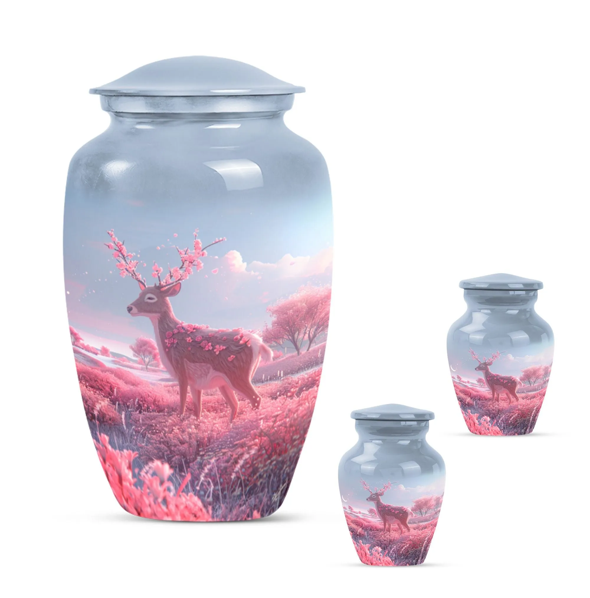 Resplendent Deer Urn: A Transcendent Tribute
