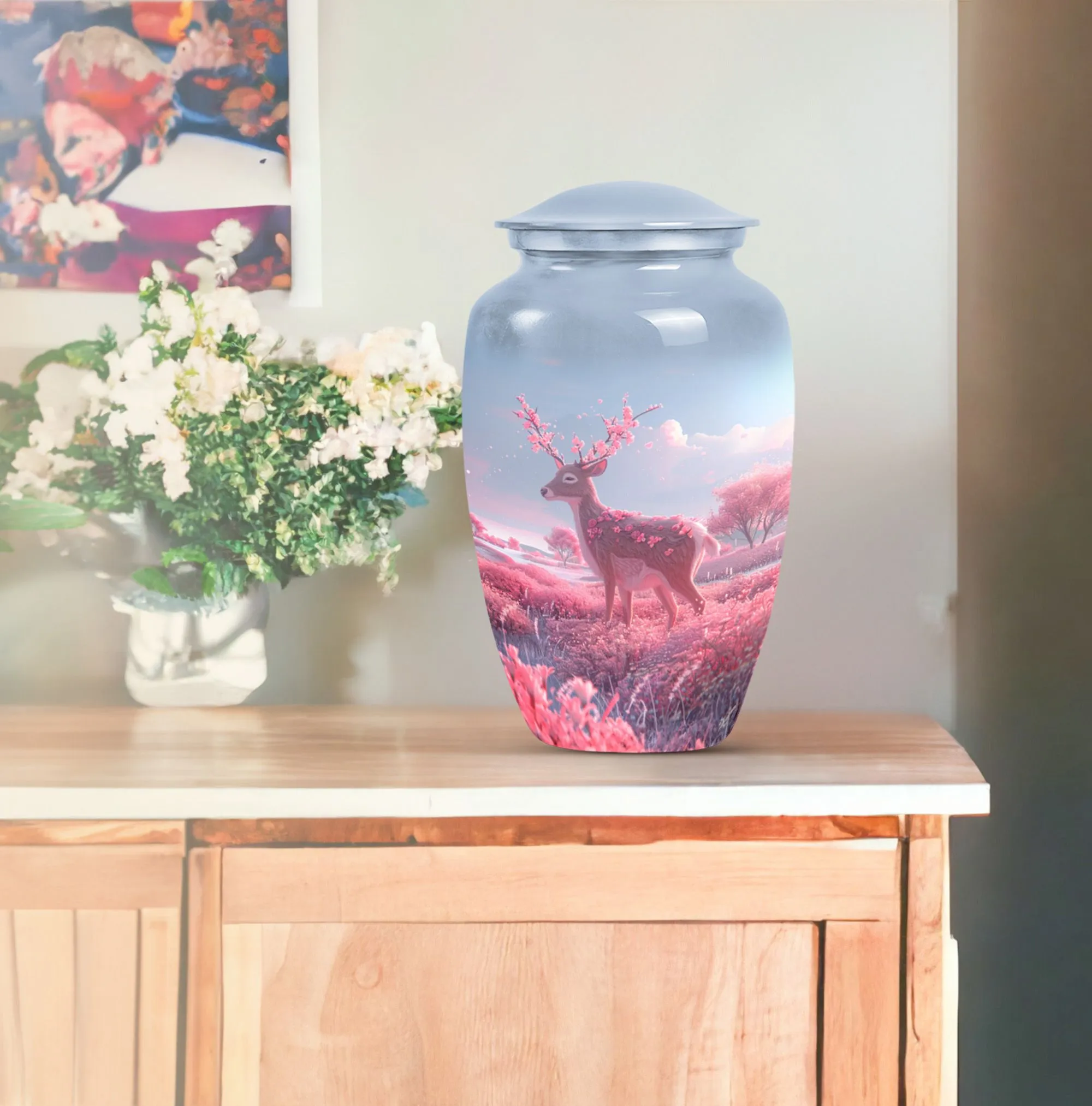Resplendent Deer Urn: A Transcendent Tribute
