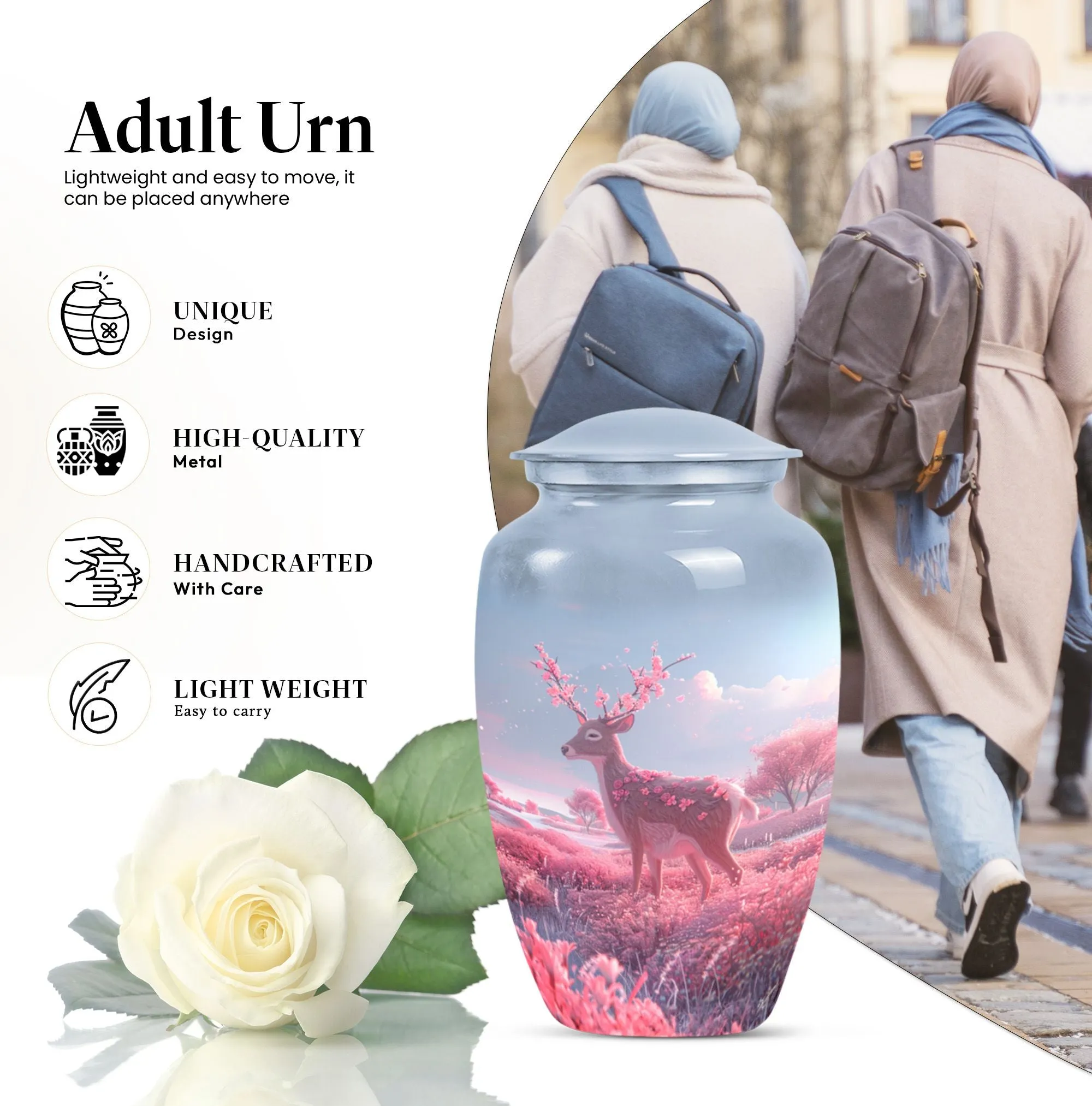 Resplendent Deer Urn: A Transcendent Tribute