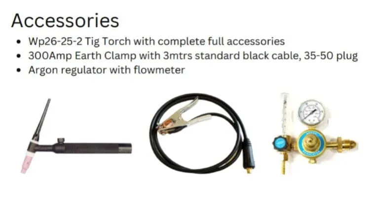 Riland Welding Machine TIG250CT C/W 8m Wp26 Torch And Welding Cable | Model: W-TIG250CT-R