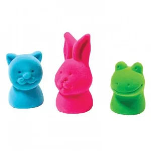 Rubbabu&reg; Animal Finger Puppets & Pencil Toppers - 3 Pack