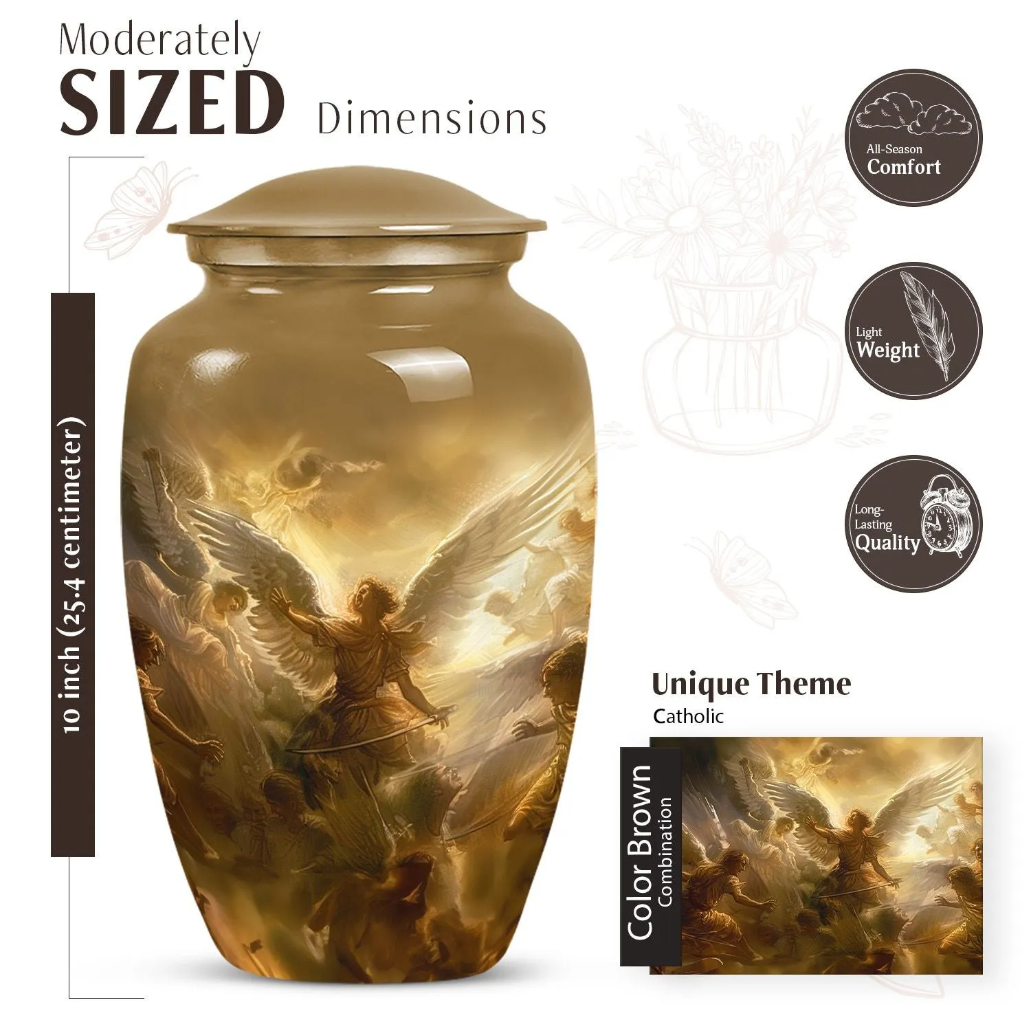 Sacred Remembrance Catholic Cremation Funeral Urn For Ashes